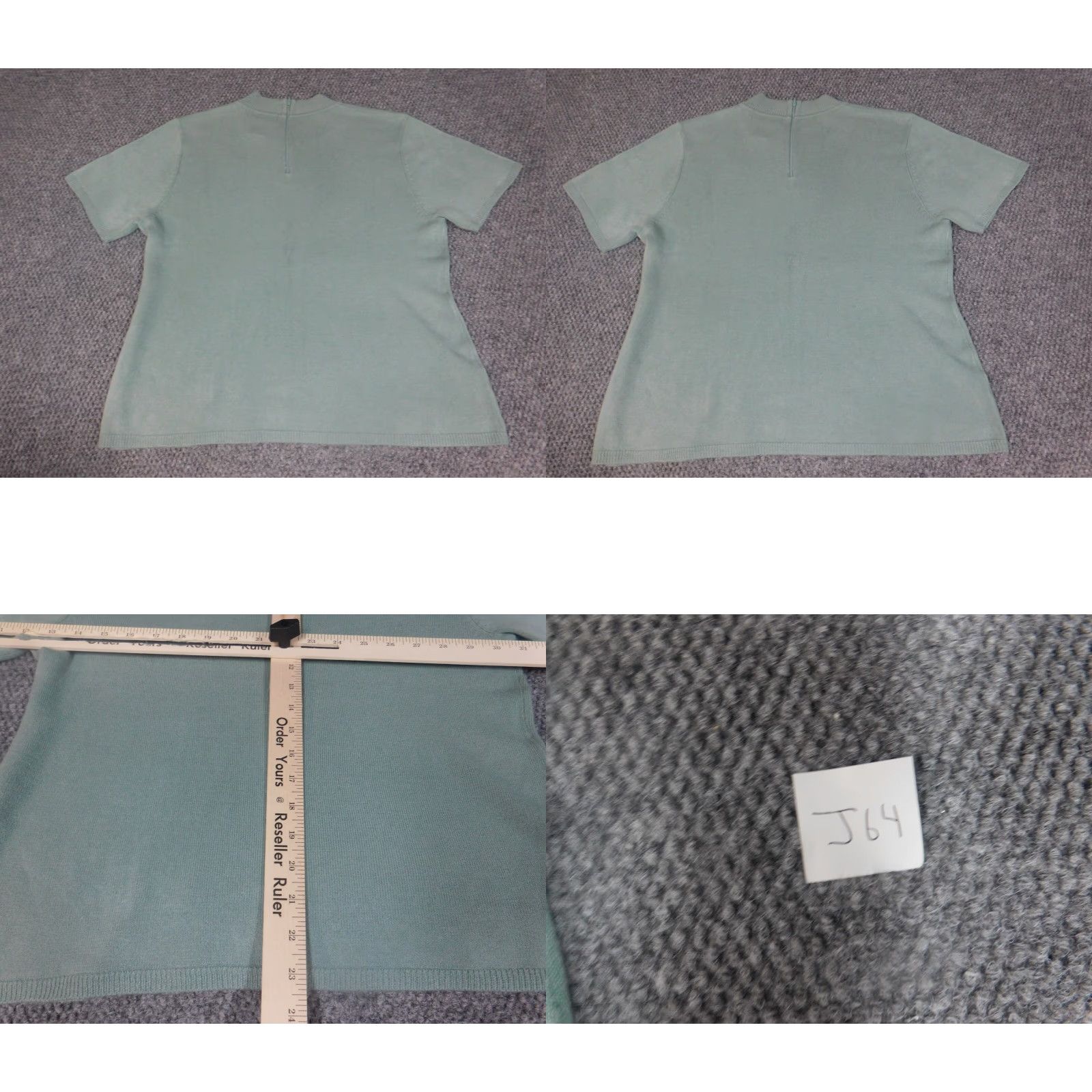 Vintage Koret Womens Sweater Pullover Knit Short Sleeve Green PT Petites Crew Neck Lightweight Size L / US 10 / IT 46 - 8 Thumbnail