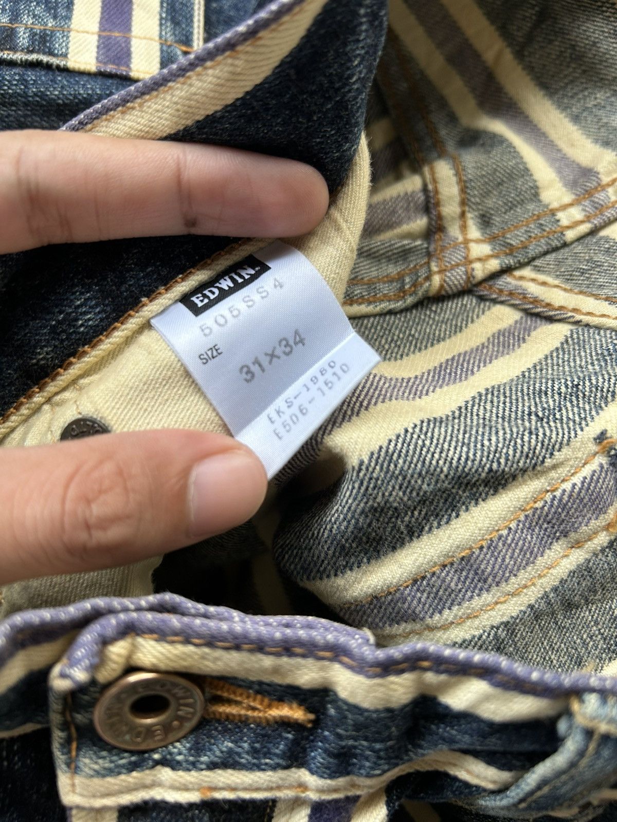 Kapital Vintage Edwin 505 Selvedge Stripe Japanese Denim Jeans Size US 32 / EU 48 - 5 Thumbnail