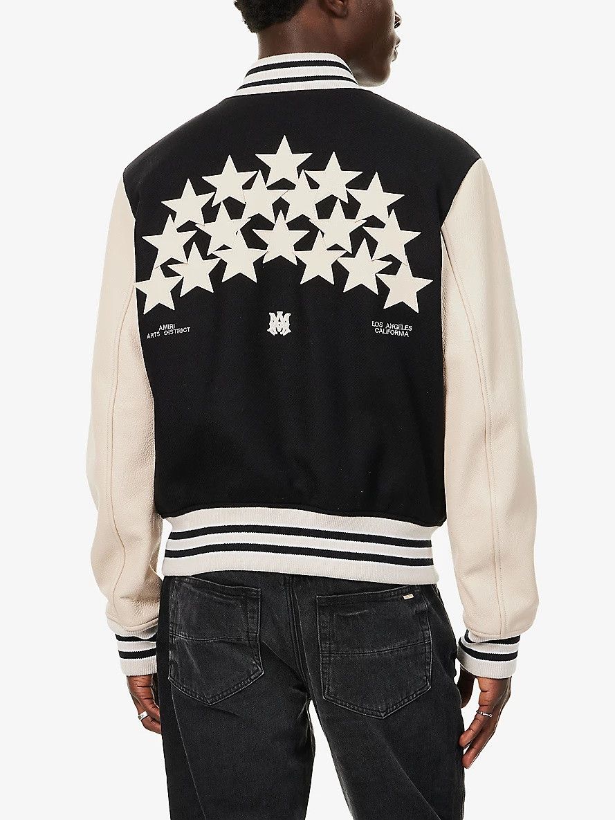 Amiri o1orln1025 Stars Wool Blend Jacket in White/Black Size US M / EU 48-50 / 2 - 4 Thumbnail