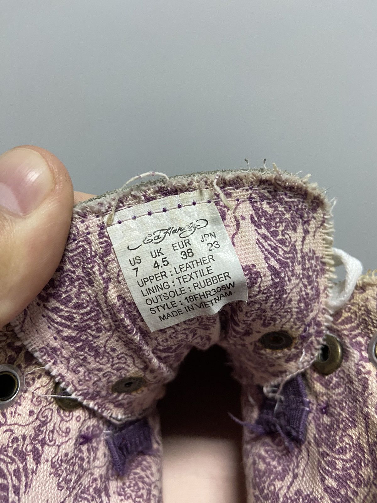 Ed Hardy × Vintage Ed Hardy vintage hi Top Sneakers print logo girl mermaid 🧜‍♀️ Size US 7 / IT 37 - 9 Thumbnail