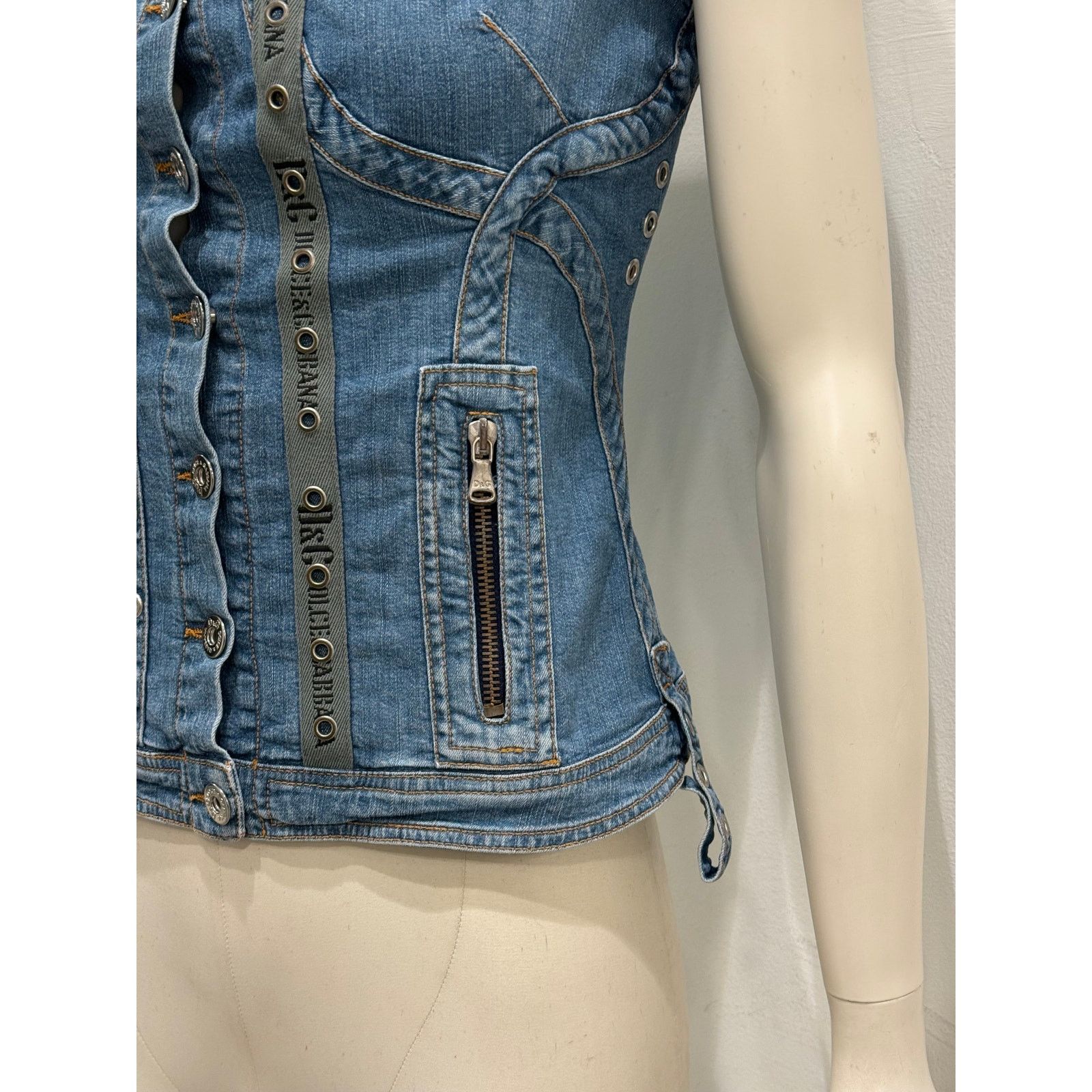Dolce & Gabbana 2000s Dolce & Gabbana denim military corset Size S / US 4 / IT 40 - 6 Thumbnail