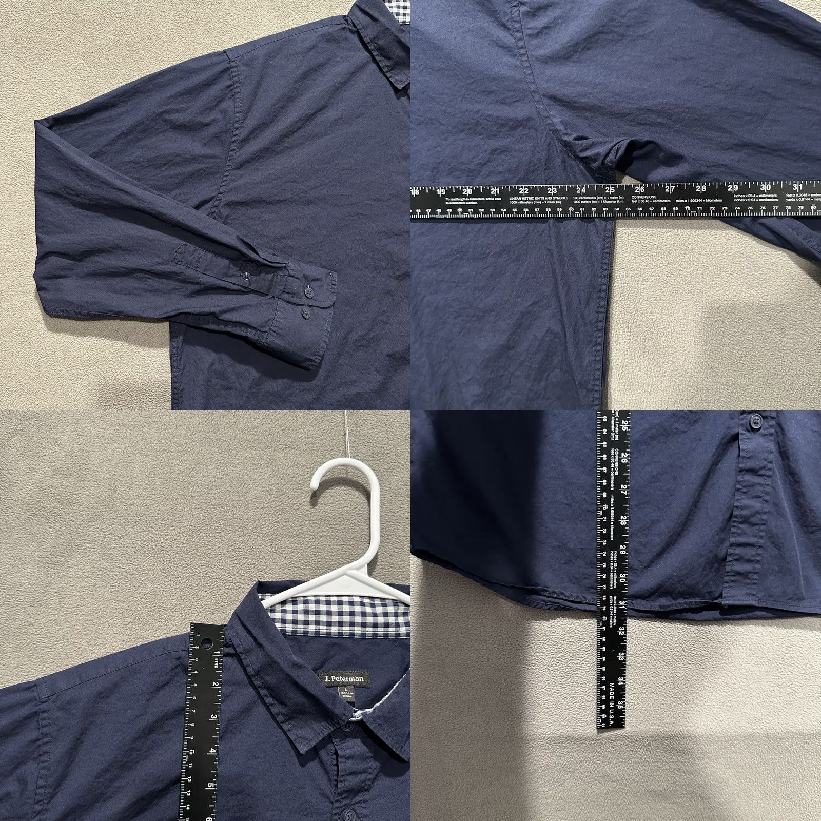 Vintage J Peterman Shirt Mens Large Blue Long Sleeve Button Up Collared Casual EUC Size US L / EU 52-54 / 3 - 8 Thumbnail