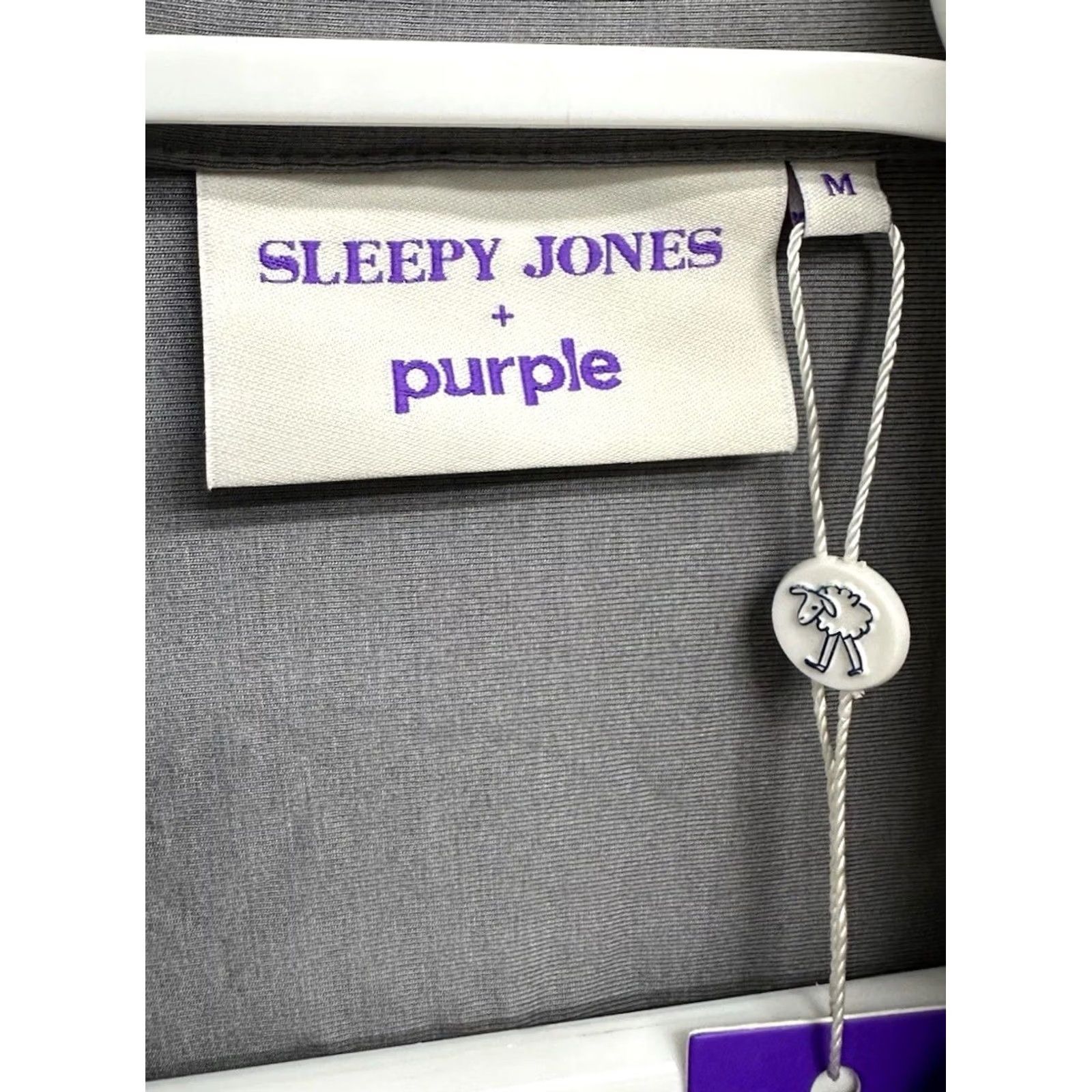 Sleepy Jones Sleepy Jones + Purple Pajama Shirt Mens M Gray Long Sleeve Button Front Lounge Pajama Top Size US M / EU 48-50 / 2 - 2 Thumbnail