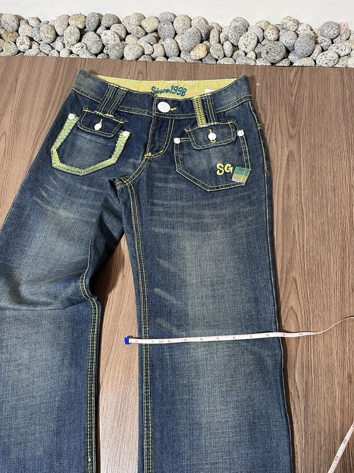 Blue Blue Japan × Hysteric Glamour × Japanese Brand Y2K Blue Moon Blue japan Surfing Back Embroidery denim Size US 28 / EU 44 - 19 Thumbnail