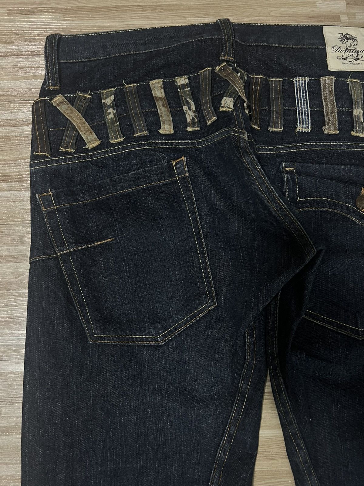Japanese Brand 💥DOUBLE WAIST 90s DOMINATE HANDCRAFTED JEANS 💥 Size US 35 - 12 Thumbnail