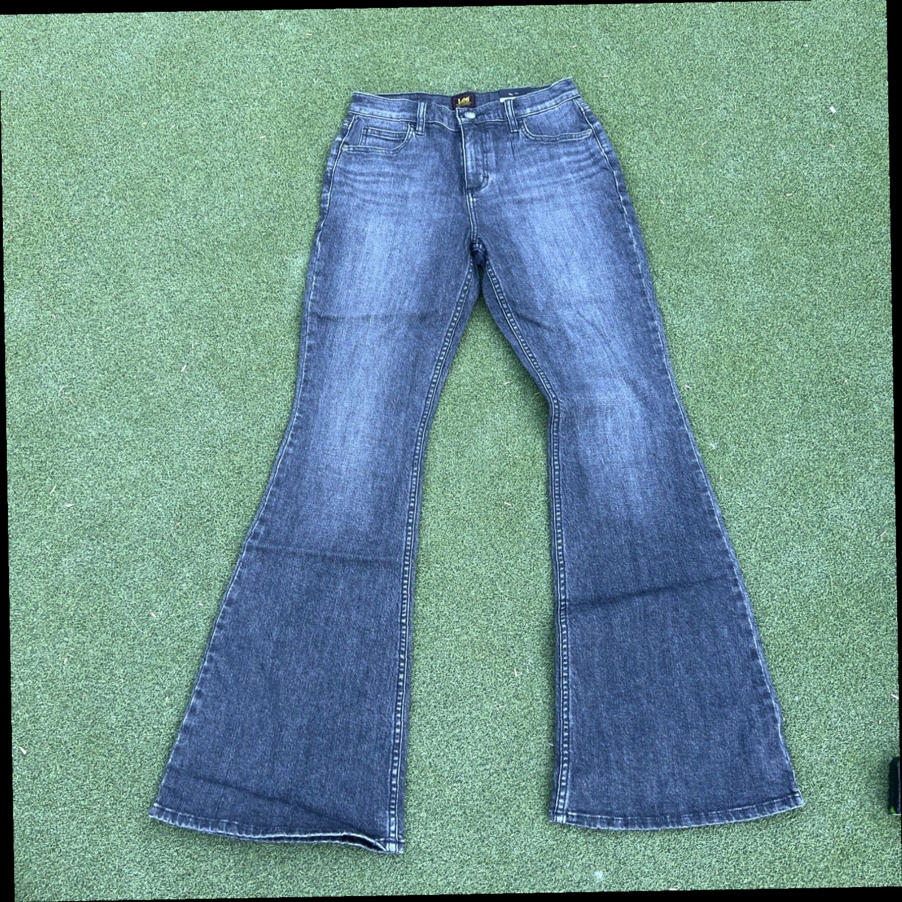Lee New LEE Womens Flared Jeans Size 6 Medium Wash Cotton Spandex Blend Black Size 28" / US 6 / IT 42 - 5 Thumbnail