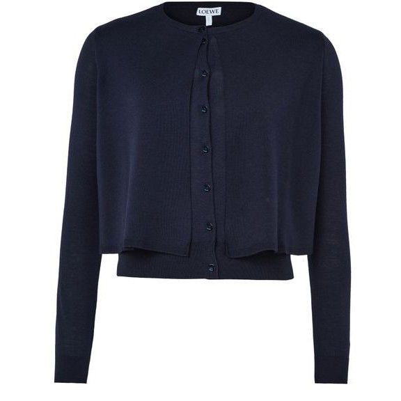 LOEWE Dark Navy Blue Wool Button Cardigan New & Authentic (W