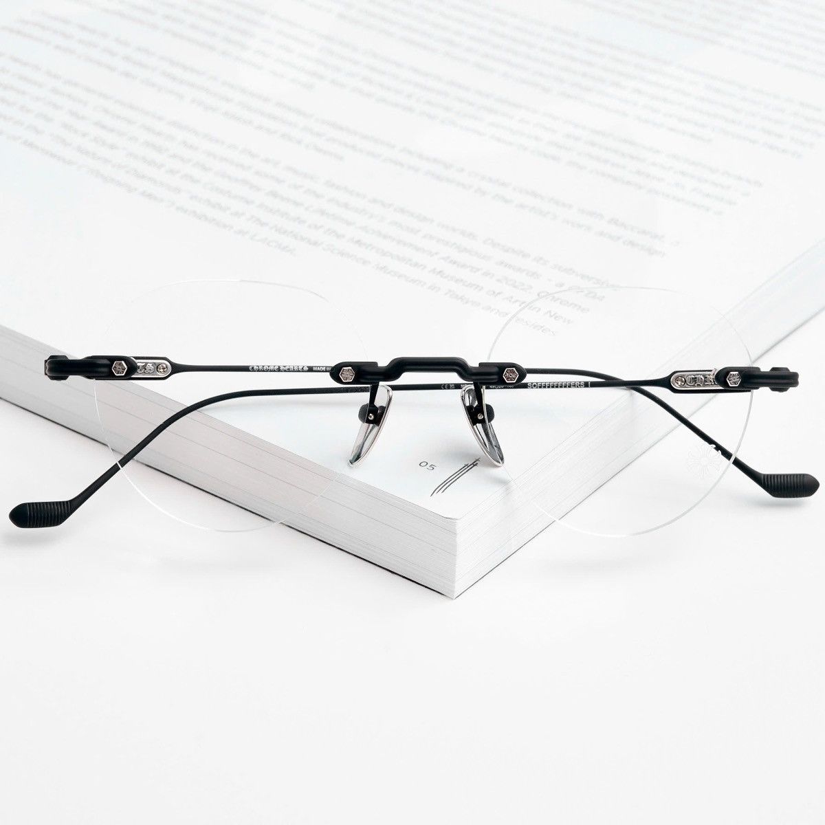 Chrome Hearts CHROME HEARTS SOFFFFFFFFERS I MATTE BLACK/SHINY SILVER GLASSES Size ONE SIZE - 6 Thumbnail