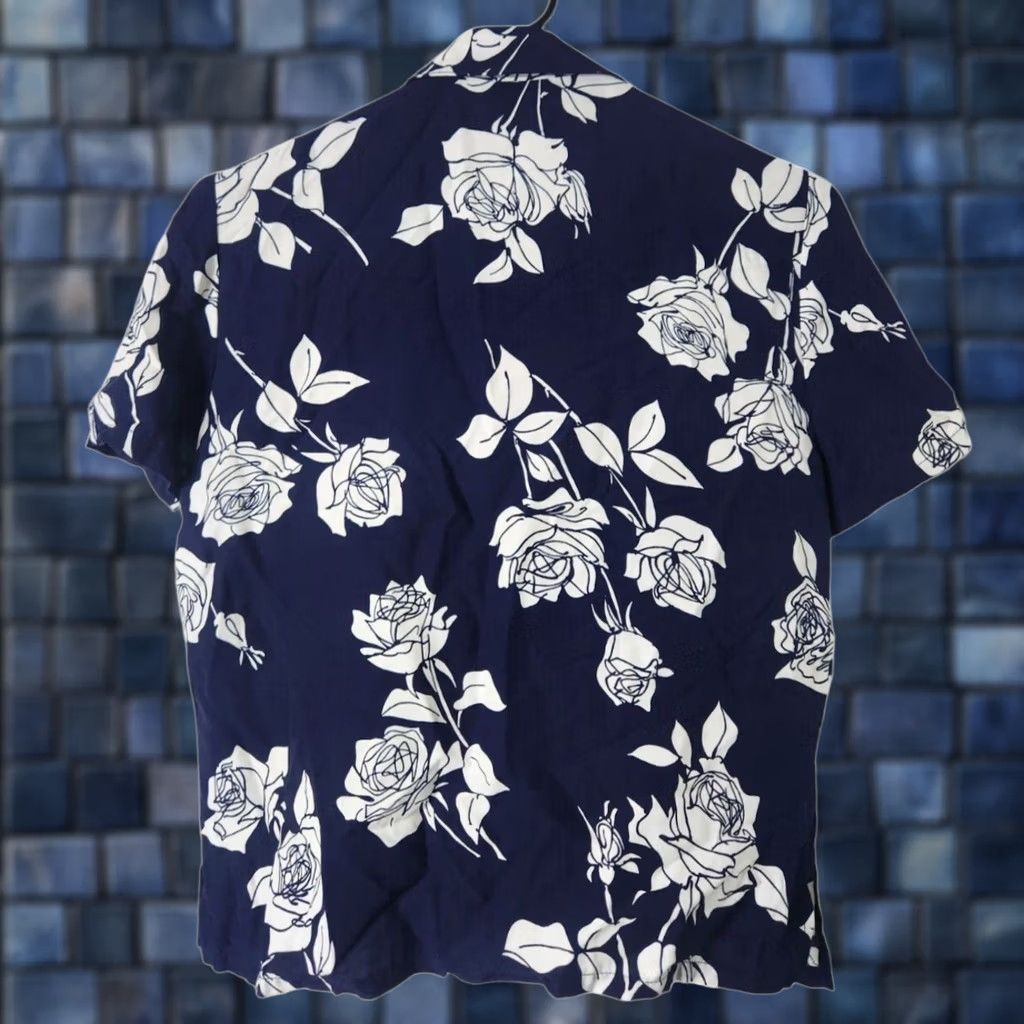 Vintage Ali Miles Top Shirt Floral Navy Petite S Size S / US 4 / IT 40 - 1 Thumbnail