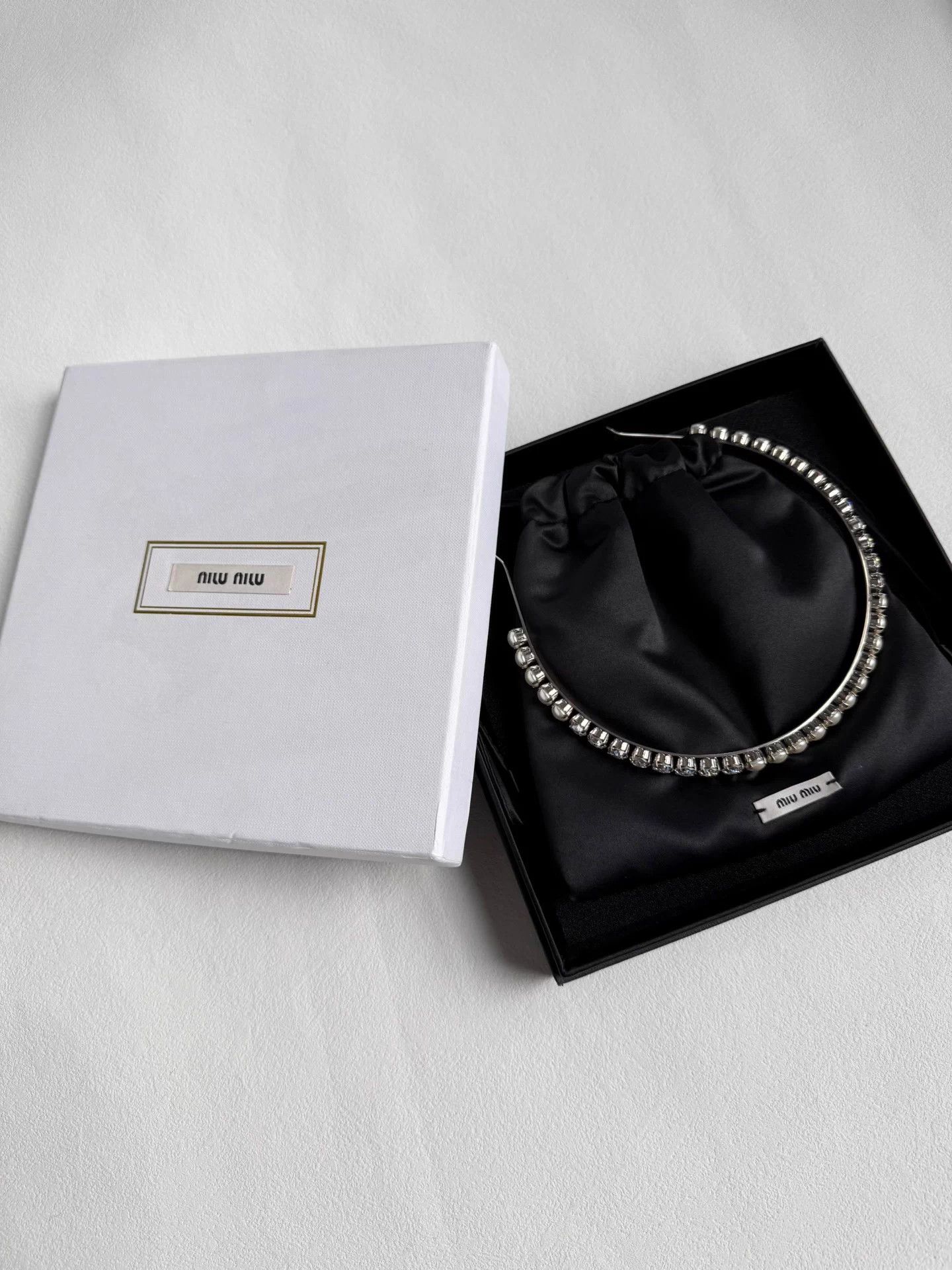 Miu Miu MIU MIU Metal Pearl & Crystal Headband Size ONE SIZE - 1 Thumbnail