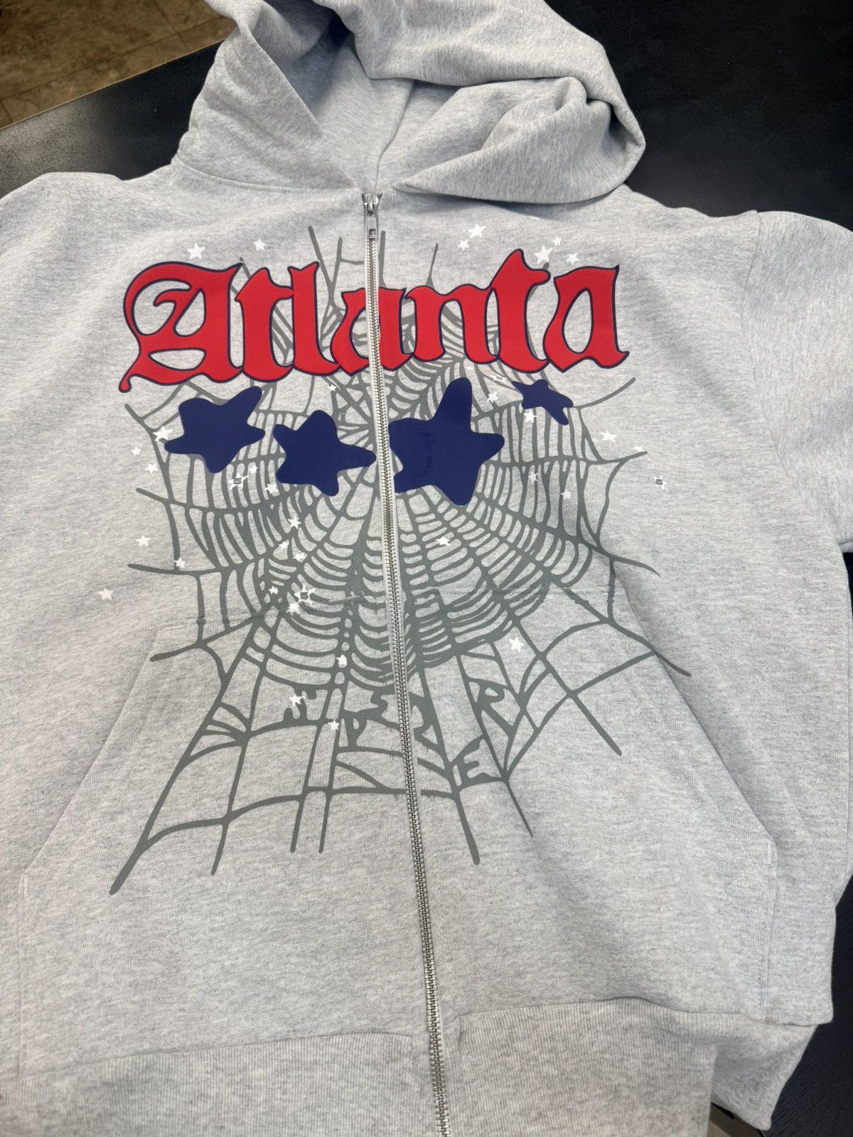 SPDER ATLANTA ZIP UP HOODIE GREY