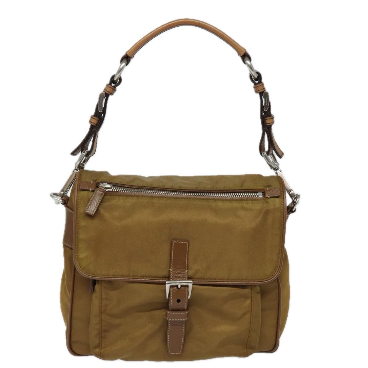 Prada Tessuto Brown Synthetic Shoulder Bag (Pre-Owned) Size ONE SIZE - 1 Thumbnail