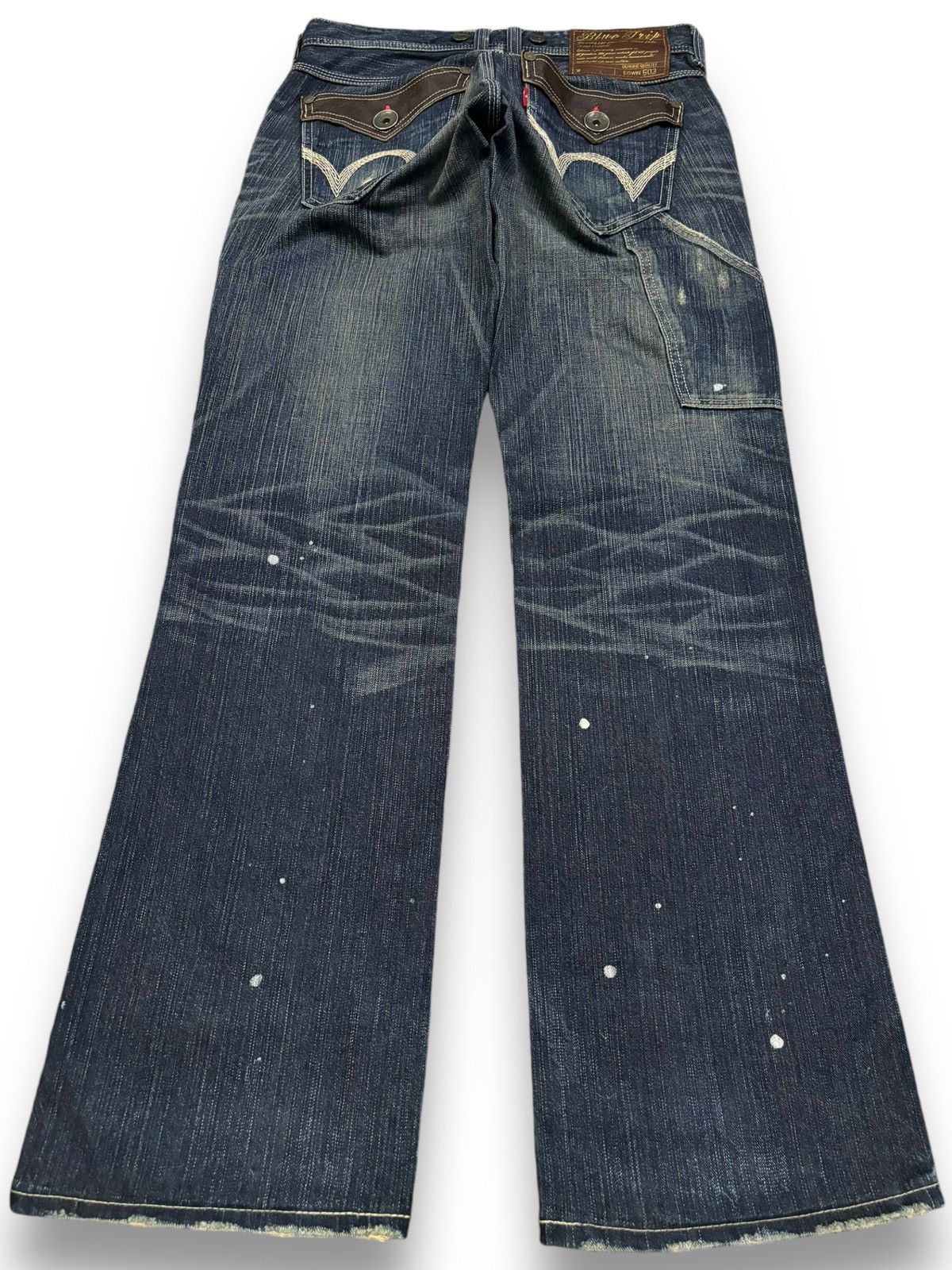 Edwin Y2K Edwin 503 BlueTrip Paint Splatter Baggy Distressed Jeans Size US 30 / EU 46 - 2 Thumbnail