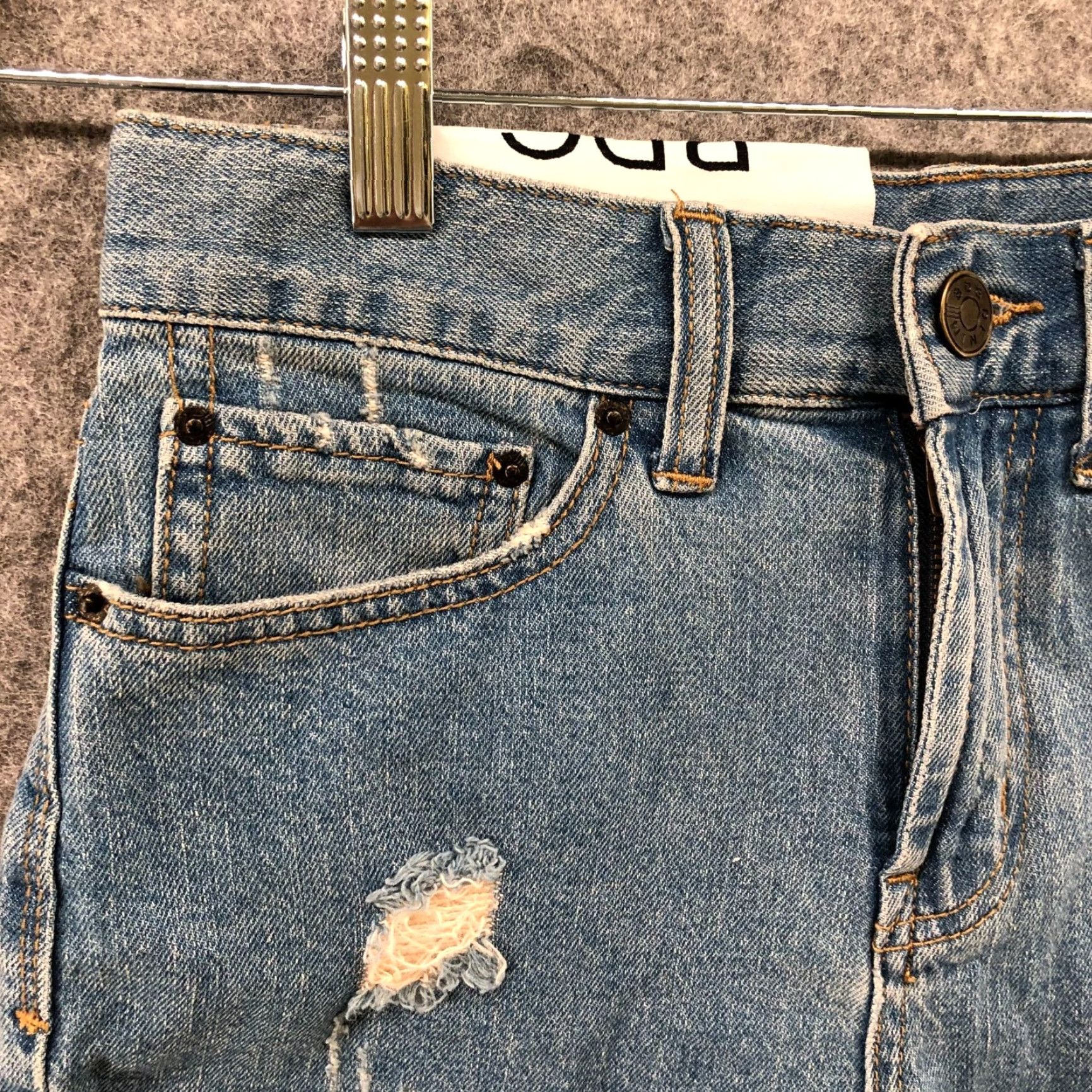 Urban Outfitters BDG High Rise Distressed Cut-Off Denim Shorts Womens 25 Blue Festival Size 42" / US 20 - 6 Thumbnail