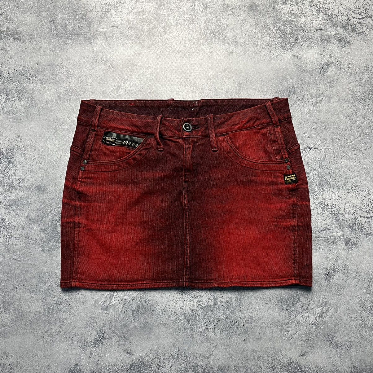 G-Star Vintage G-Star Raw Red Denim Tavi Mini Skirt Y2K Streetwear Size 30" / US 8 / IT 44 - 1 Thumbnail