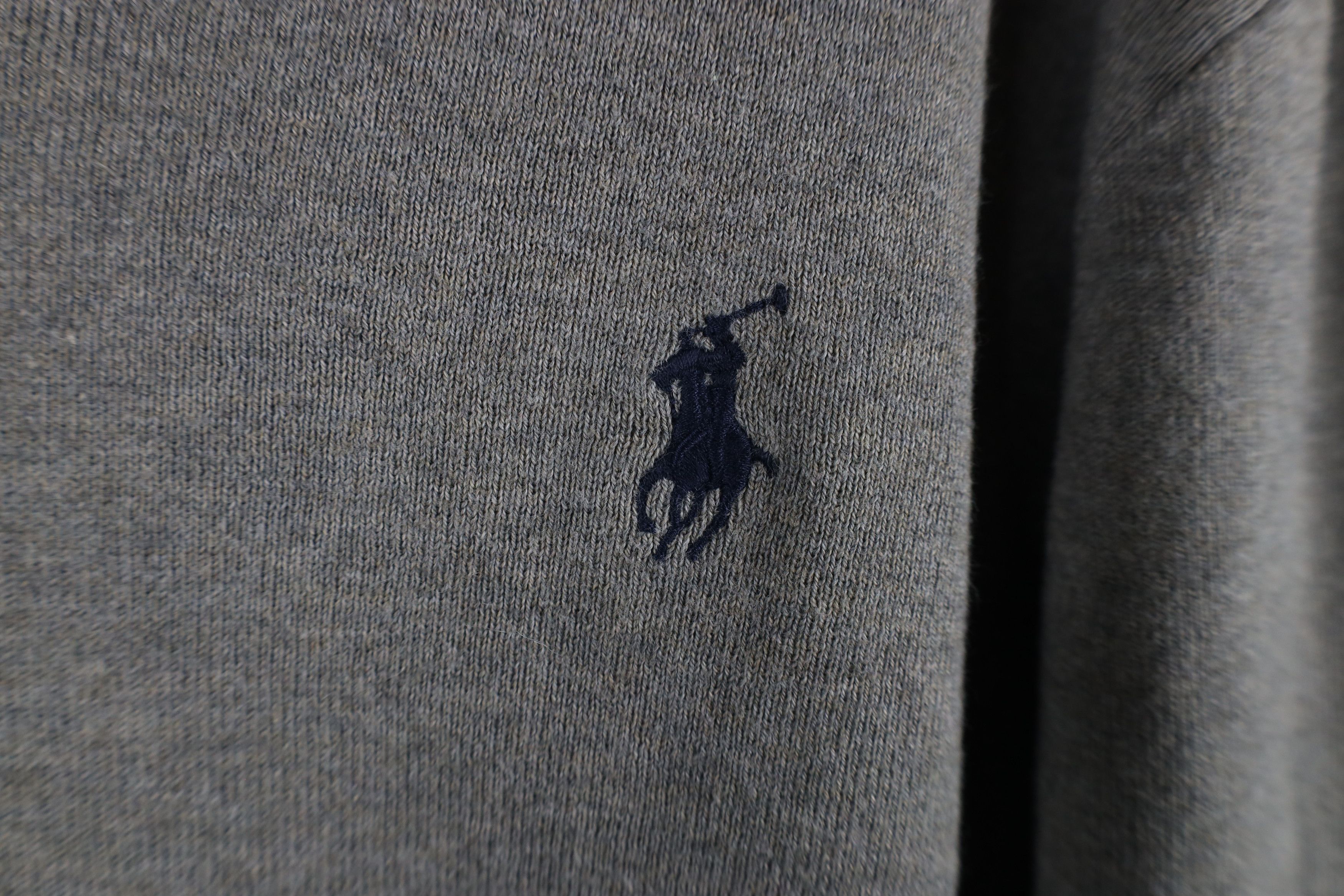 Ralph Lauren × Vintage Vintage 90s Ralph Lauren Knit V-Neck Sweater Heather Gray Size US XL / EU 56 / 4 - 4 Thumbnail