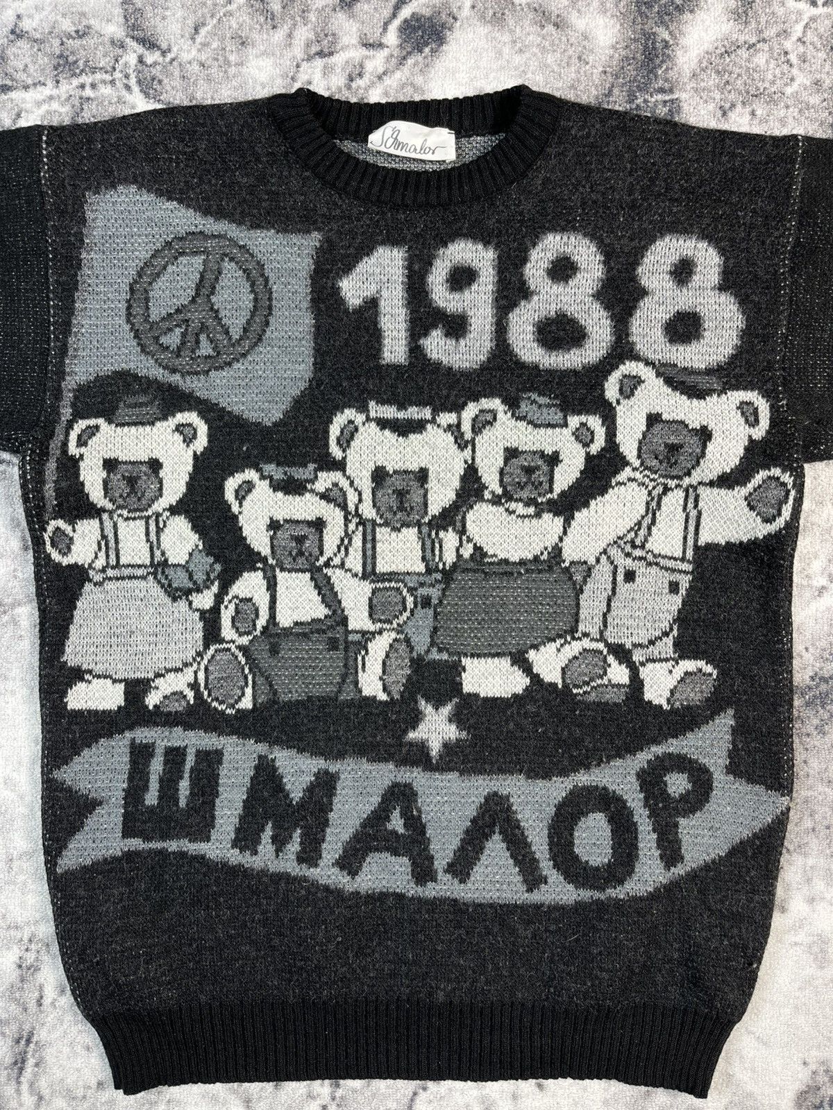 Other Vintage 1988 Teddy Bear Knit Sweater USSR Style Size US L / EU 52-54 / 3 - 3 Thumbnail