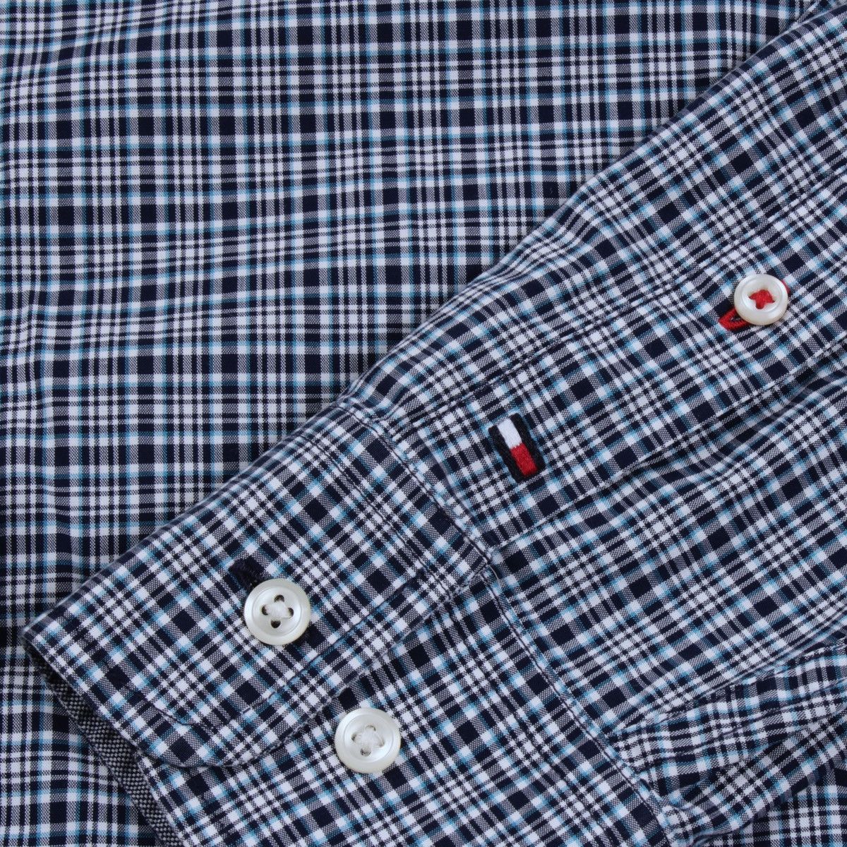 Tommy Hilfiger TOMMY HILFIGER Slim Fit Micro Plaid Long Sleeve Shirt Size US M / EU 48-50 / 2 - 7 Thumbnail