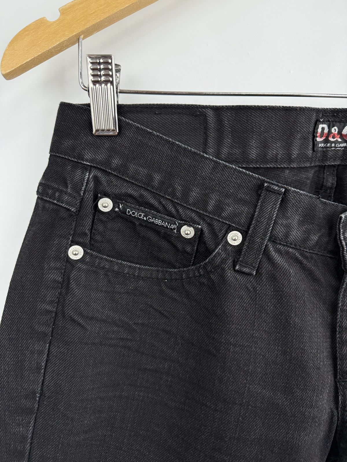 Dolce & Gabbana 🇮🇹 Vtg 90s Dolce Gabbana Italia Rhinestone Embellished Jeans Size 29" - 5 Thumbnail
