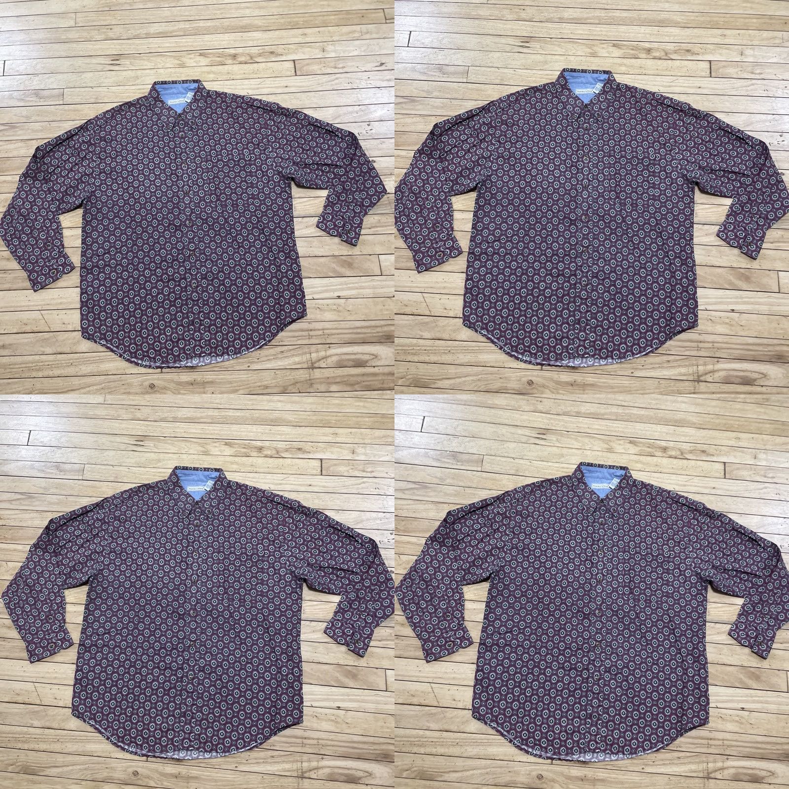 Bugle Boy VINTAGE Bugle Boy Long Sleeve Button Shirt Men XL Western Medallion Deco Red Talisma Size US XL / EU 56 / 4 - 11 Thumbnail