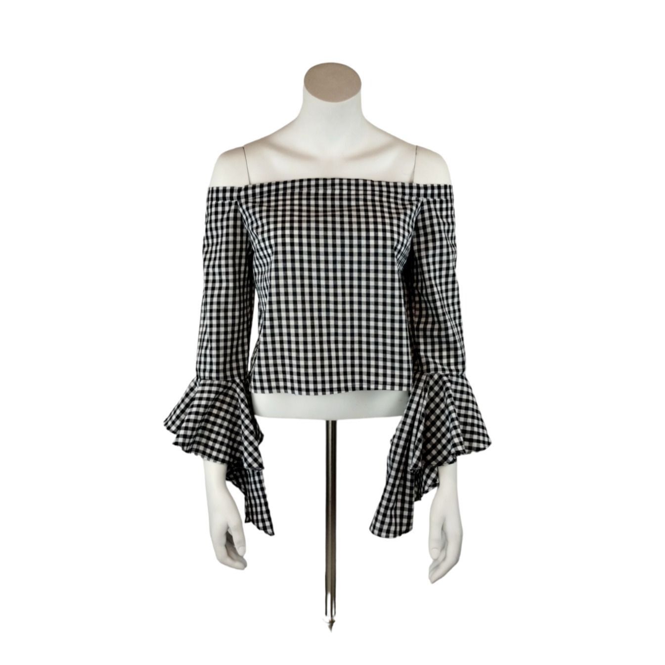 Forever 21 Forever 21 Misses Small Black and White Gingham Crop Top wit Size S / US 4 / IT 40 - 1 Thumbnail