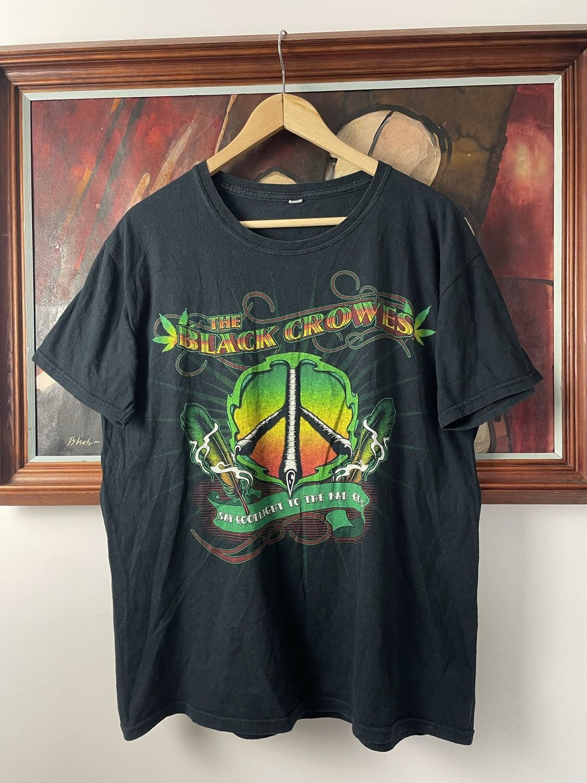 Vintage Y2k The Black Crowes Band Tour Tee 2010 Marihuana - Short 