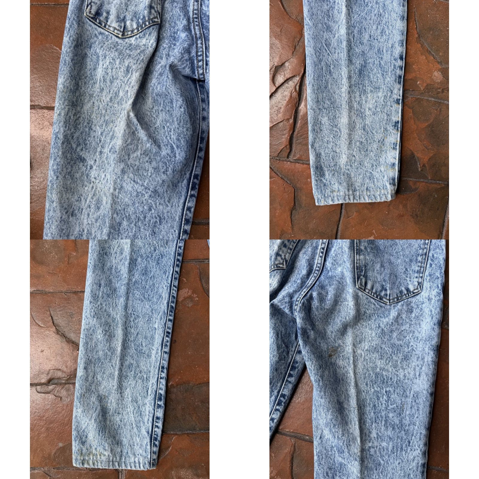 Edwin VINTAGE Edwin Denim Straight Jeans Women’s 24x26 Acid Wash Slim Blue 80s Size 42" / US 20 - 9 Thumbnail