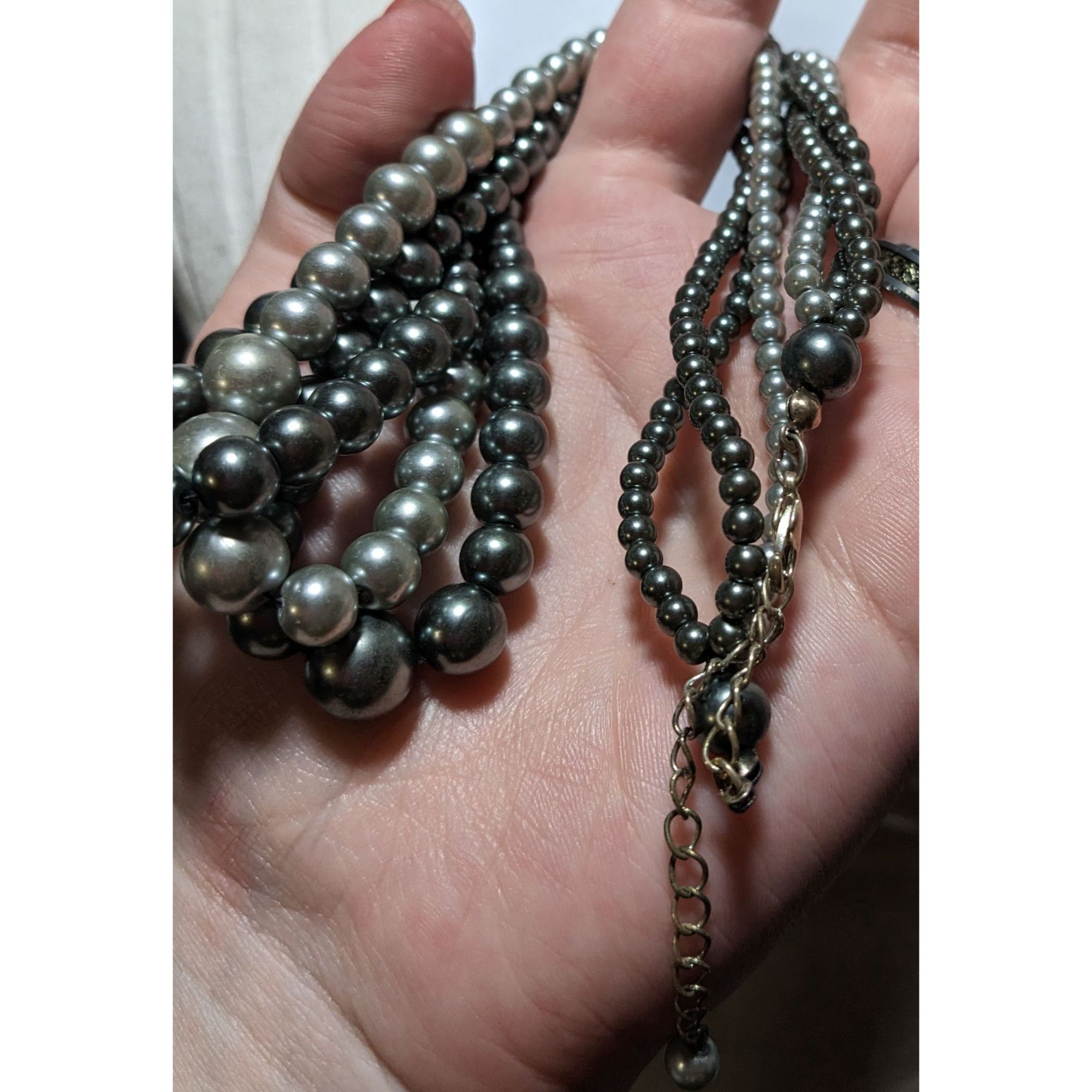Other Silver Twisted Pearl Necklace Size ONE SIZE - 7 Thumbnail