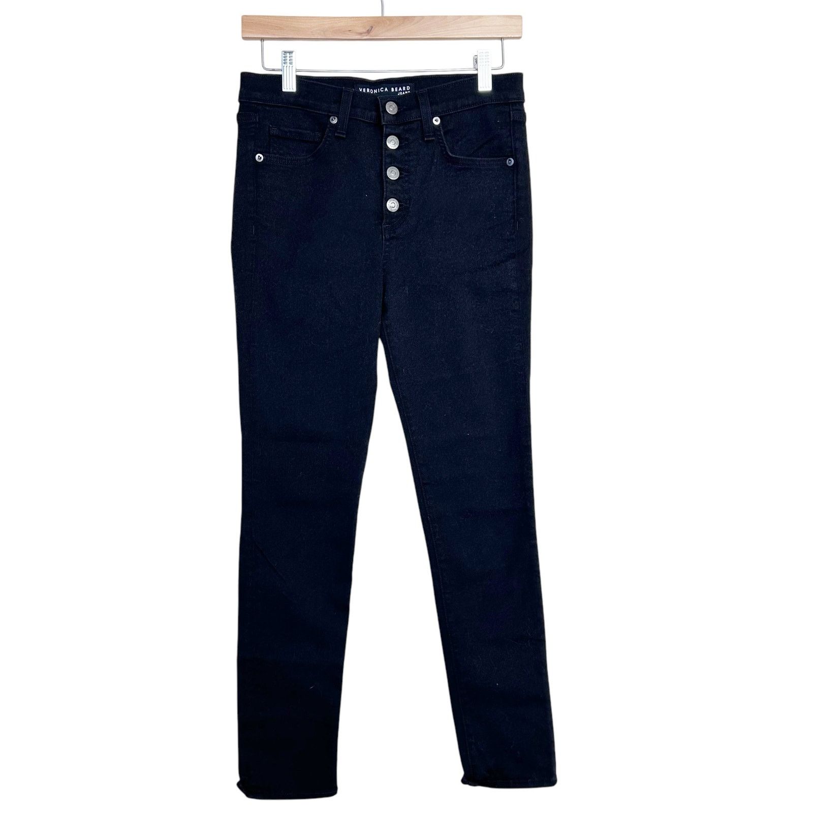 Veronica Beard Veronica Beard Raven Debbie 10" Skinny Button Fly Jeans 27 Size 27" / US 4 / IT 40 - 1 Thumbnail