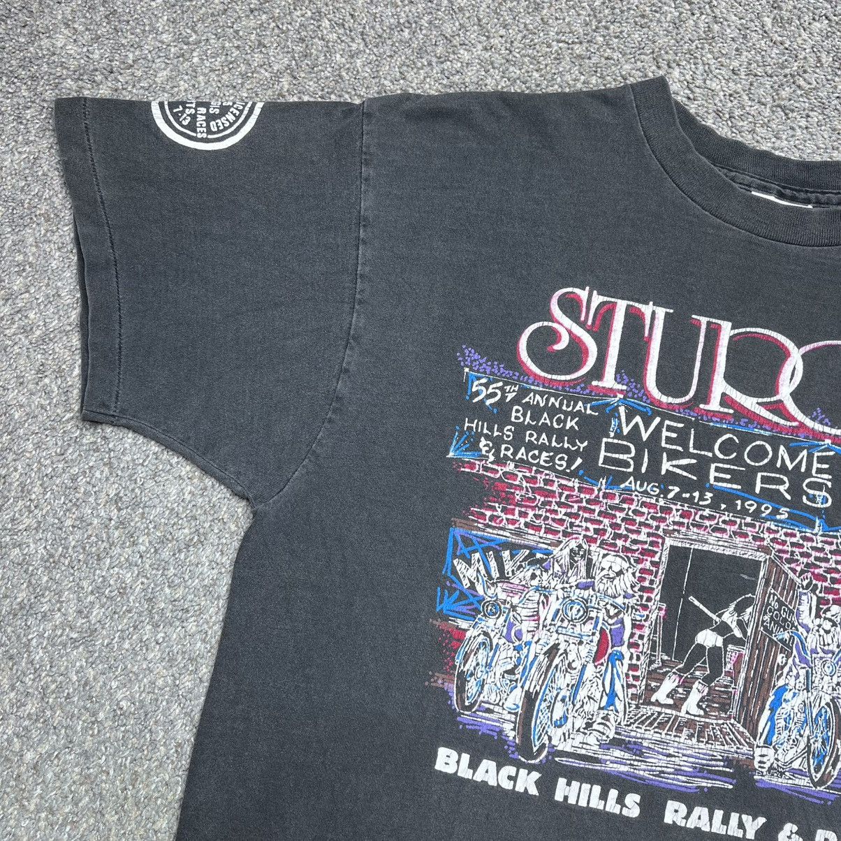 Other 1995 Sturgis Black Hills Rally South Dakota Biker Bar TShirt Size US L / EU 52-54 / 3 - 5 Thumbnail