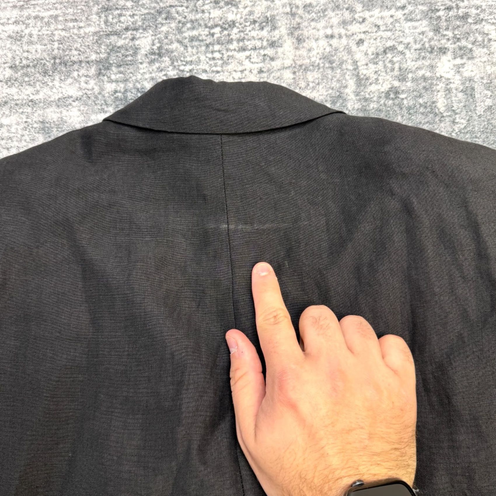 Chaps VTG Chaps Ralph Lauren Blazer Jacket 42L Black Linen Four Button Sport Coat Mens Size 42R - 5 Thumbnail