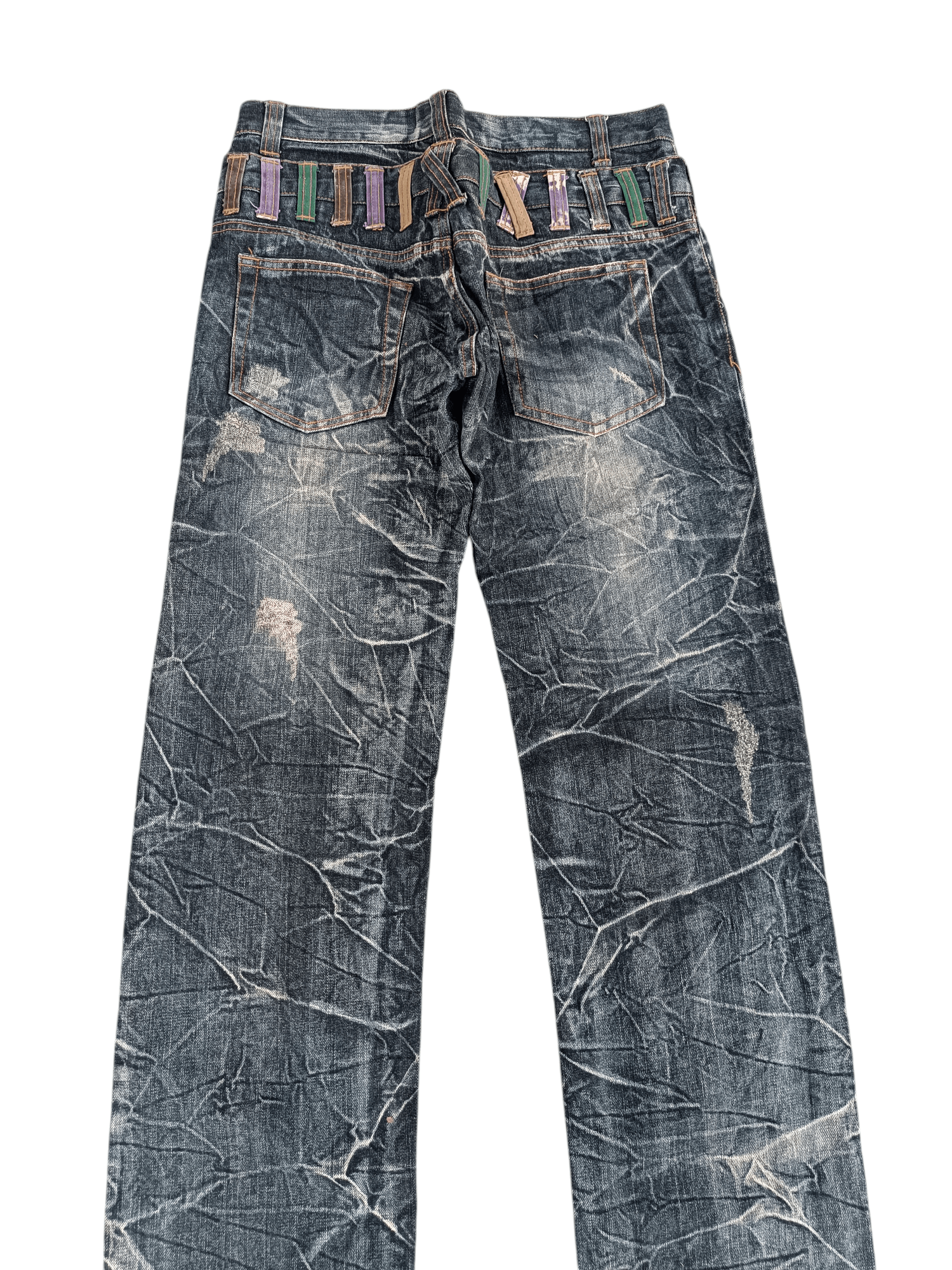 Japanese Brand 💥VINTAGE NYLAUS JEANS DOUBLE WAIST DESIGN RARE Size US 30 / EU 46 - 10 Thumbnail