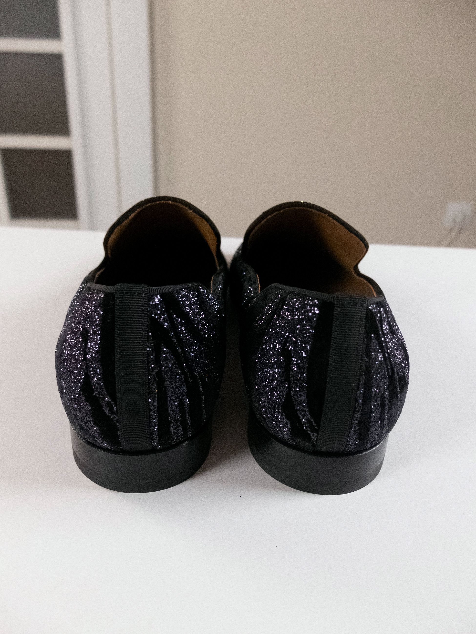 Christian Louboutin CHRISTIAN LOUBOUTIN Dandy Chick black velvet loafers glitter Size US 9 / EU 42 - 6 Thumbnail