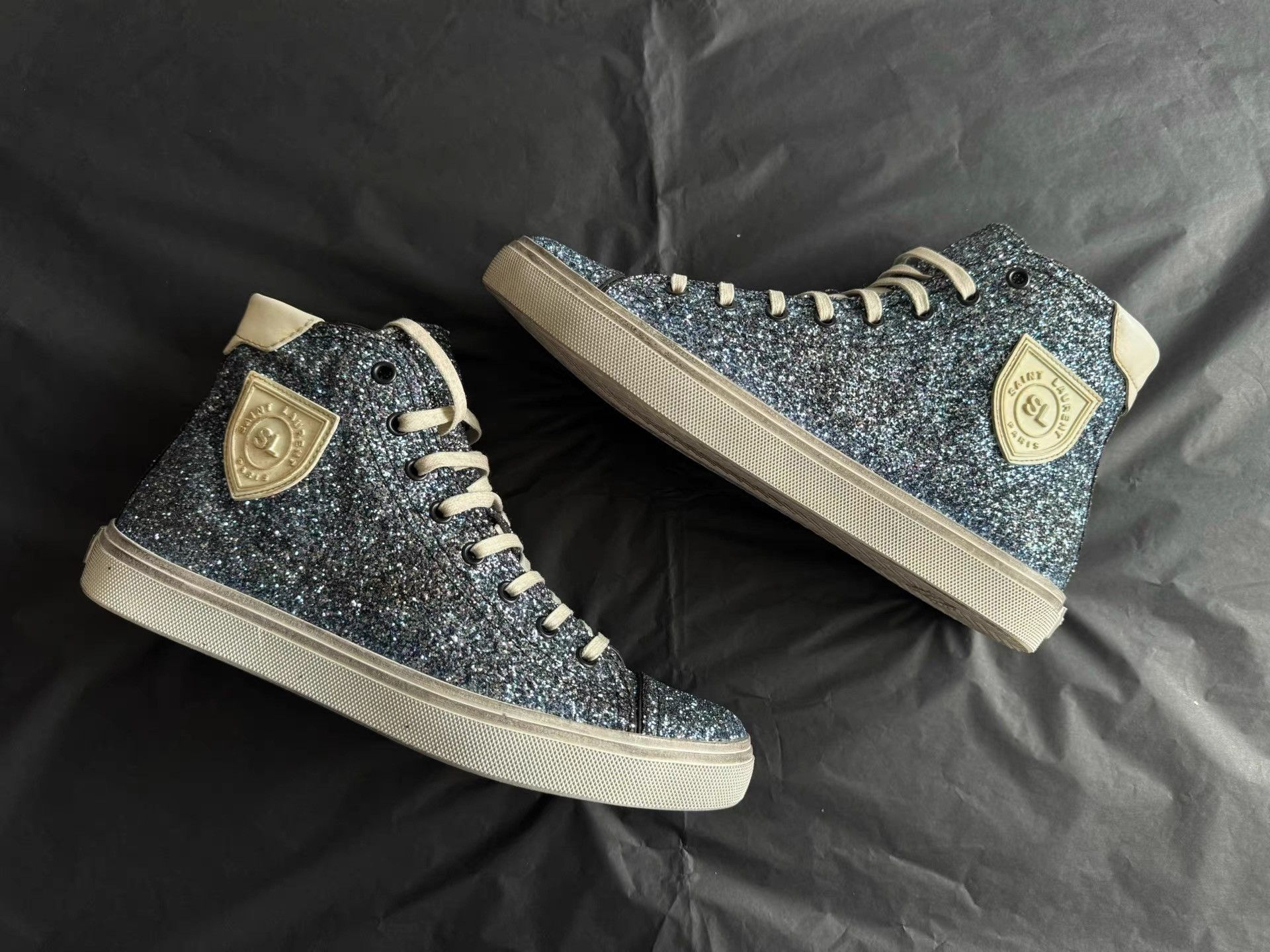 Saint Laurent Paris Saint Laurent Glitter Sneakers K33 Size US 7 / EU 40 - 1 Thumbnail