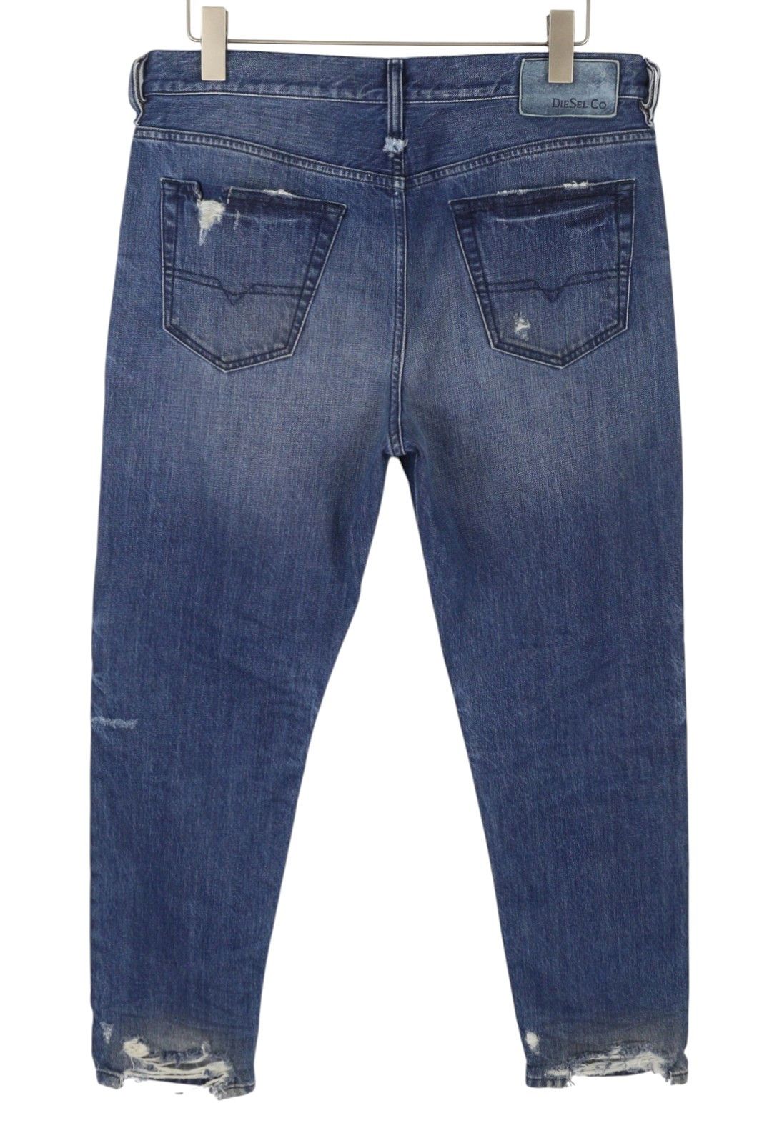 Diesel MHARKY 080AH W34 Blue Faded Distress Cropped Jeans 89136 Size US 34 / EU 50 - 4 Thumbnail