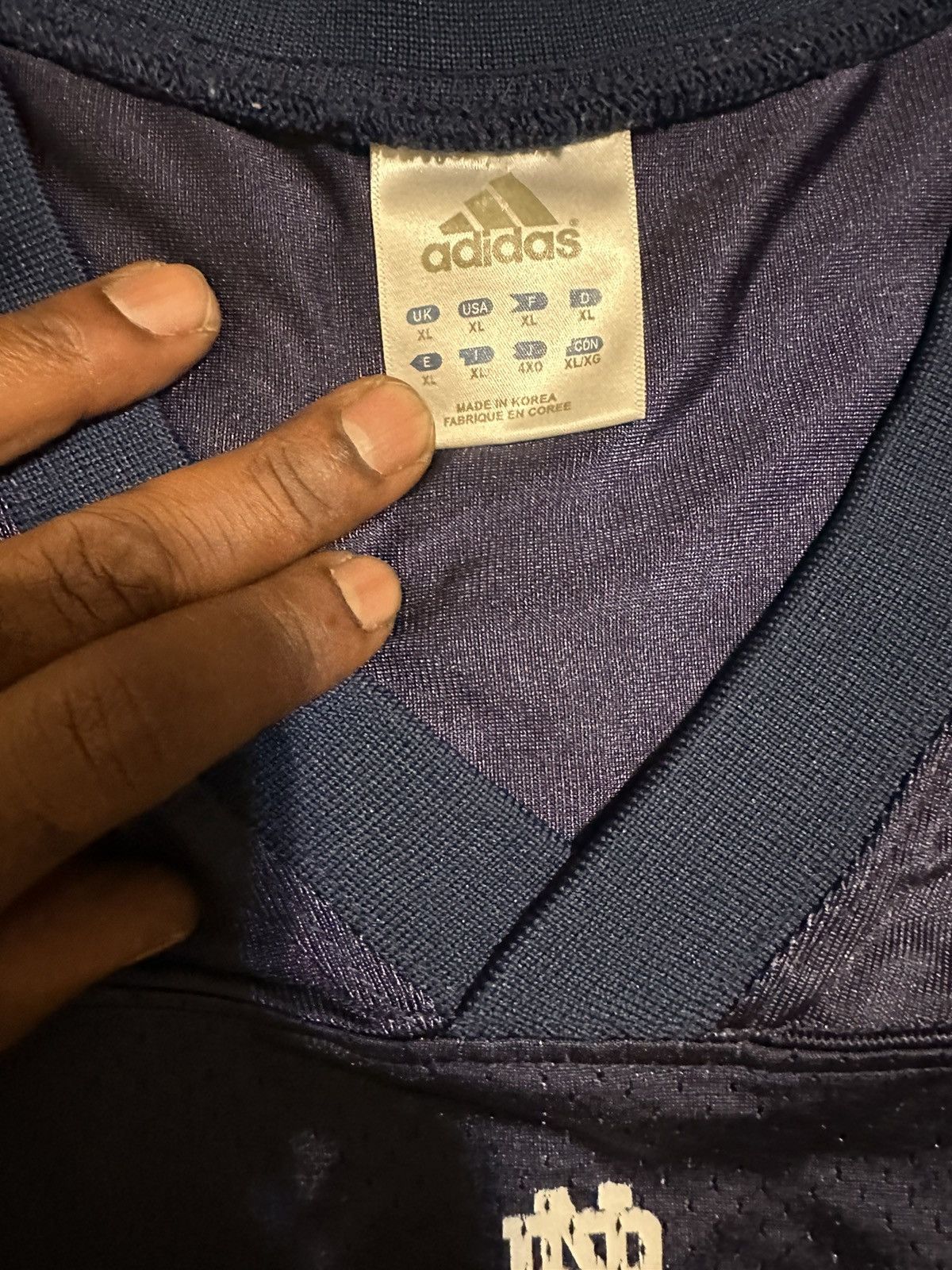 Adidas × Vintage Vintage Adidas NCAA Norte Dame jersey 00s size XL Size US XL / EU 56 / 4 - 3 Thumbnail