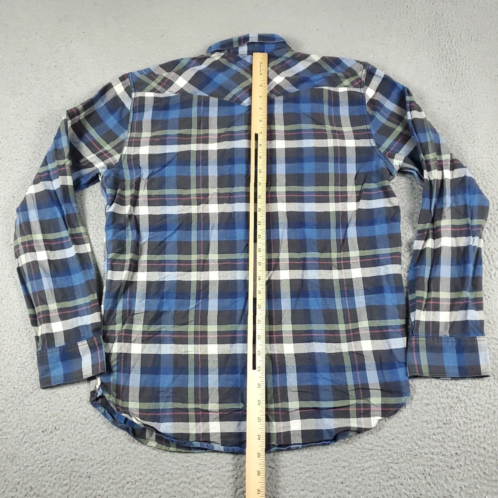 Lucky Brand Lucky Brand Shirt Mens Medium Blue Plaid Western Pearl Snap Button Long Sleeve Casual Workwear 90s Western Mens Size US M / EU 48-50 / 2 - 4 Thumbnail