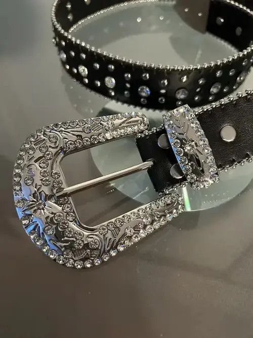 VIBE Y2K Cross Rhinestone Belt Size ONE SIZE - 3 Thumbnail