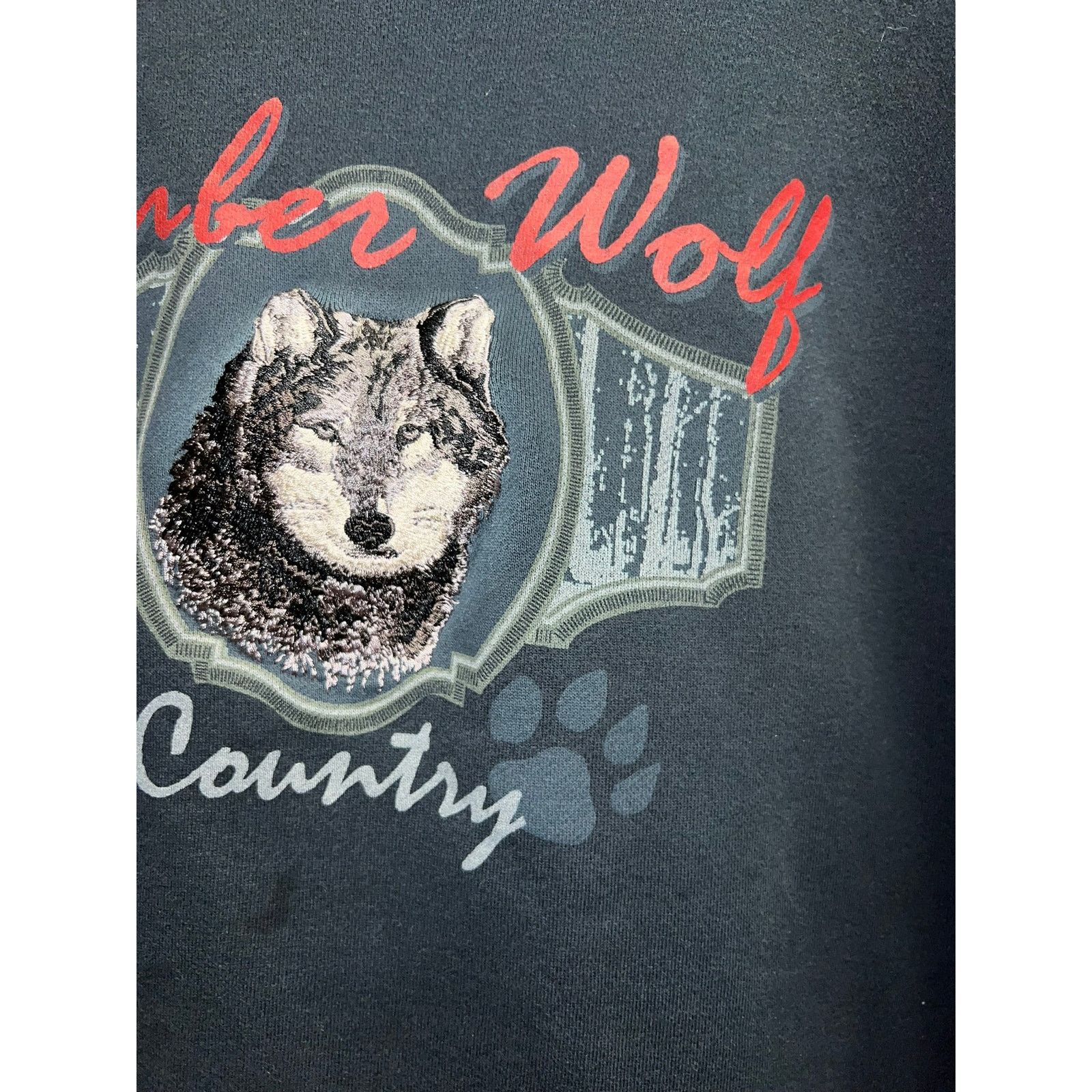 Croft & Barrow Vintage Wolf Sweatshirt Timber Country Crewneck Stained M Size US M / EU 48-50 / 2 - 4 Thumbnail