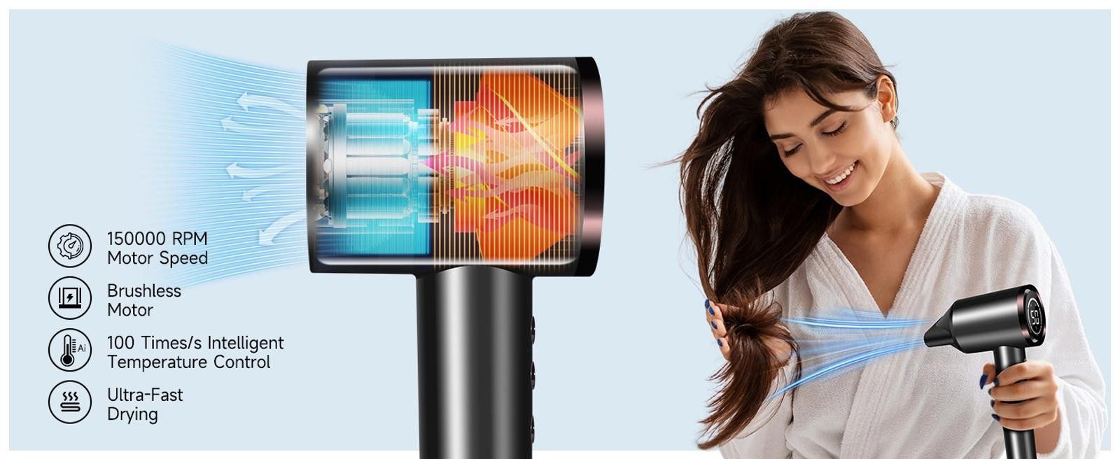 Other Professional High-Speed Negative Ionic Care Blow Dryer Size ONE SIZE - 3 Thumbnail