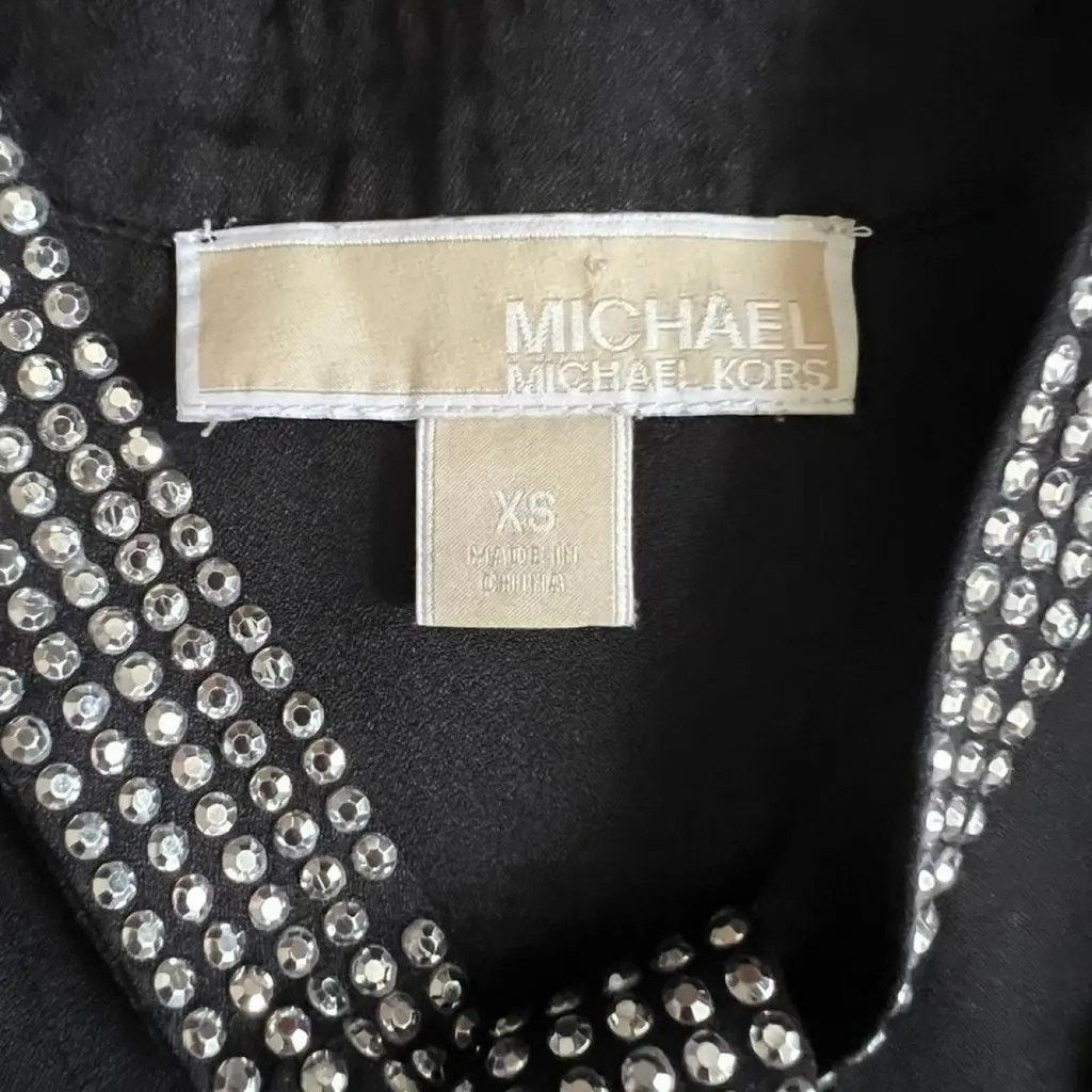 Michael Kors Michael Kors Black Embellished V Neck Sleeveless Top, XS Size XS / US 0-2 / IT 36-38 - 2 Thumbnail