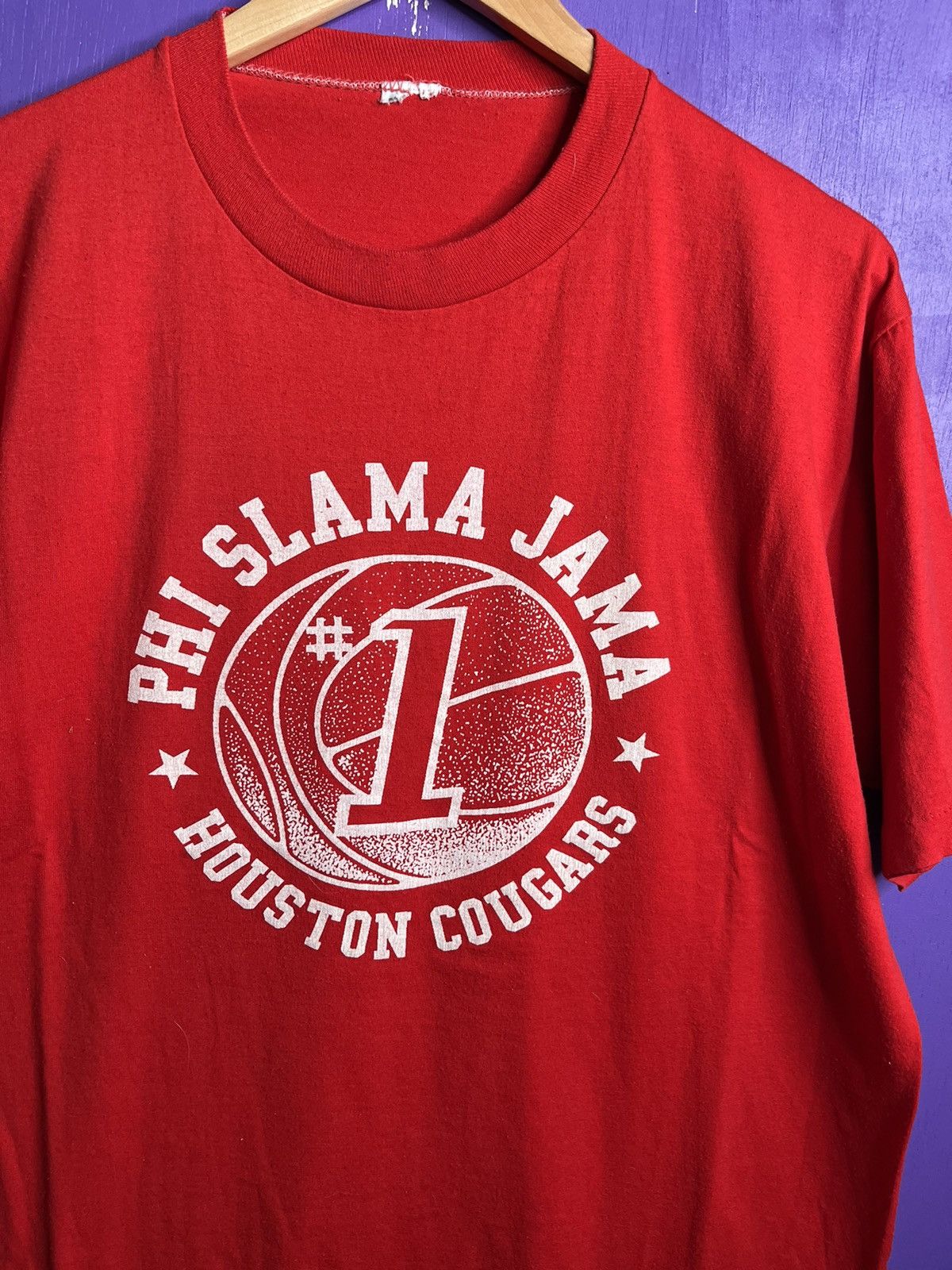 Vintage Vintage 80s Houston phi slama jama t-shirt Size US L / EU 52-54 / 3 - 3 Thumbnail