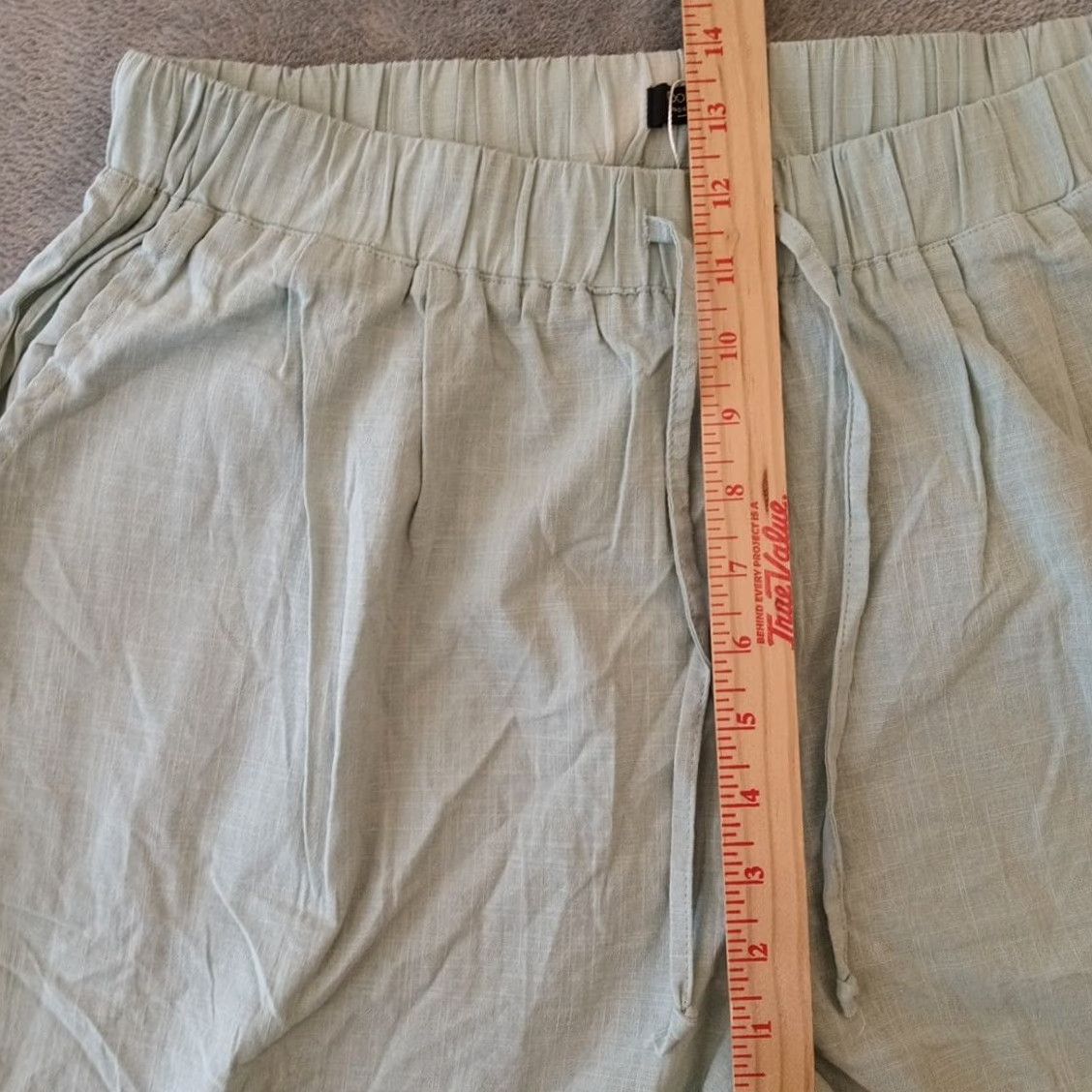 Vintage Coofandy Ankle Pants Womens LD Green Lightweight Drawstring Pockets 32x28 New Size 36" / US 14 / IT 50 - 3 Thumbnail