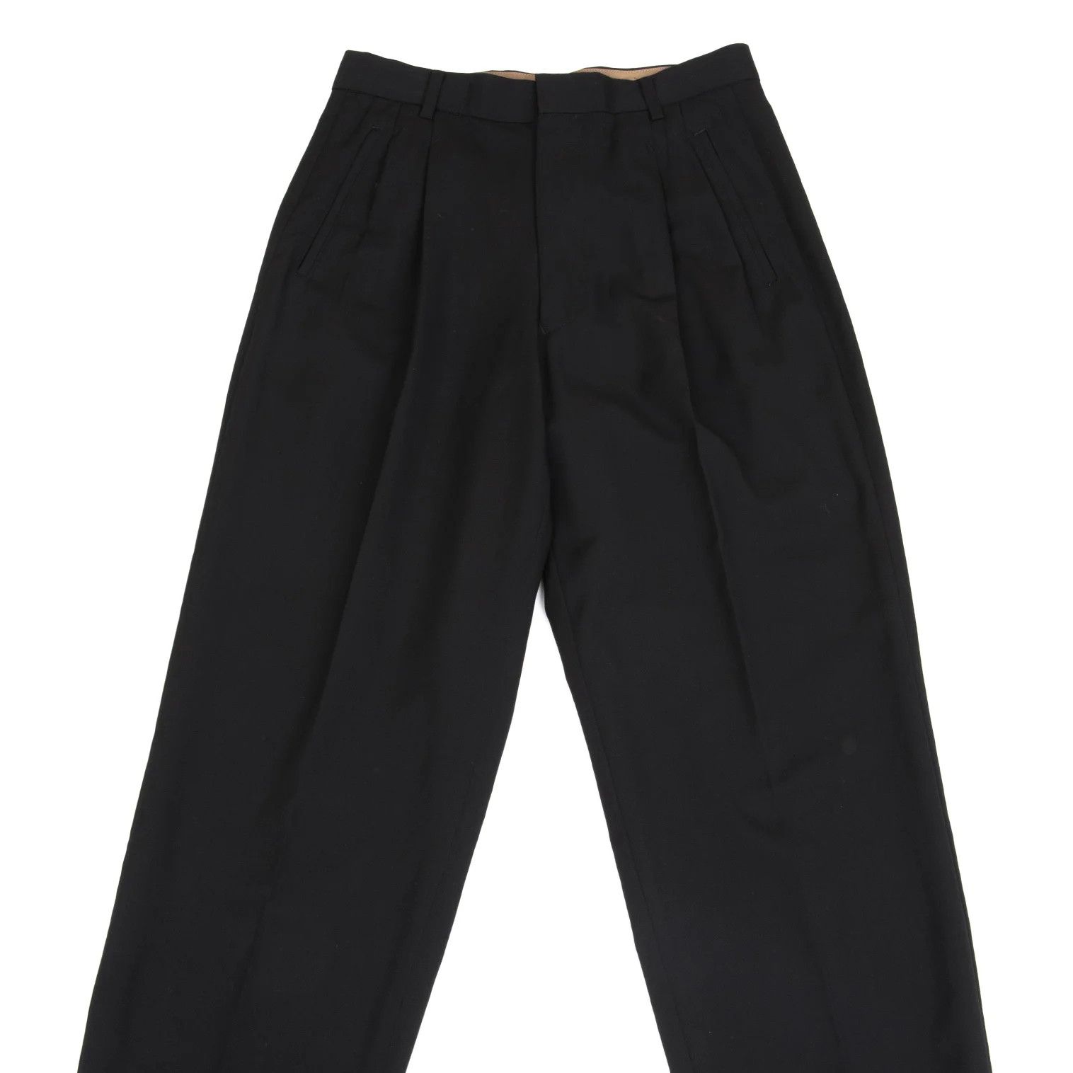 Jean Paul Gaultier Wool Gabardine Trousers in Black, Size 48 Size US 32 / EU 48 - 2 Thumbnail