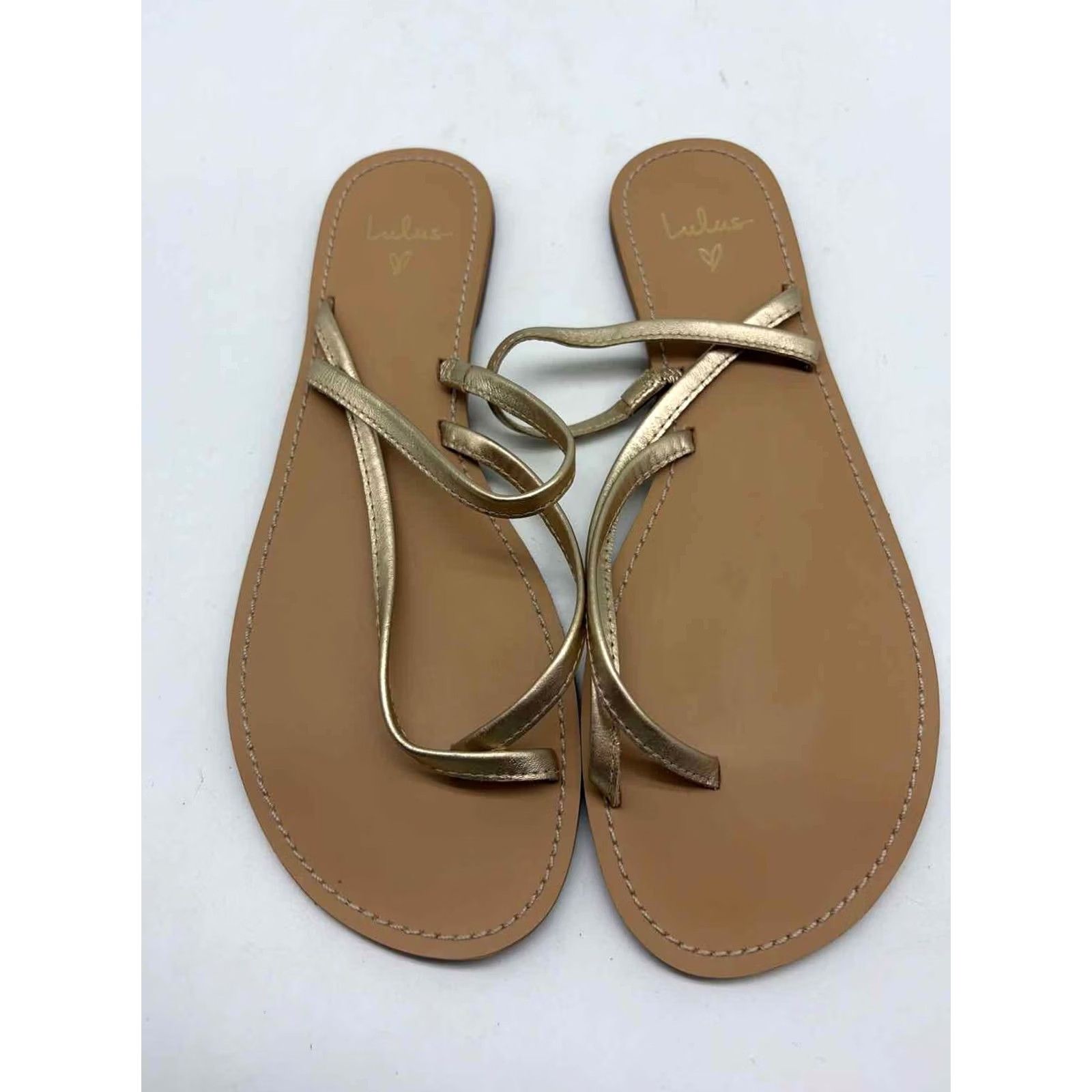 Lulus Lulus Gold Thong Sandals Size 7.5 Size US 8 / IT 38 - 5 Thumbnail