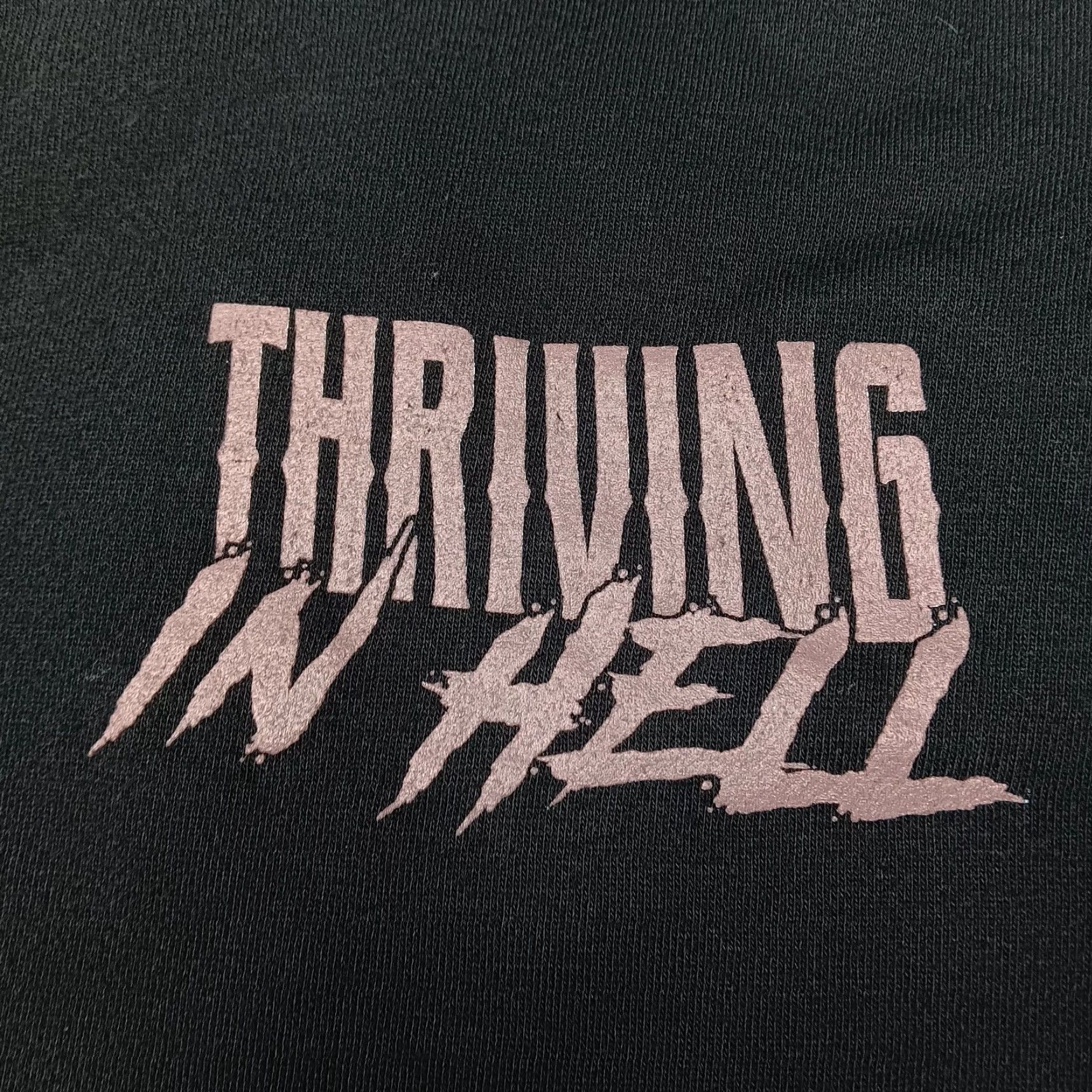 Olive VINTAGE Assholes Live Forever Hoodie Sweatshirt M Black Goth Skeleton Flames Pullover Thriving in Hell Mens Size US M / EU 48-50 / 2 - 3 Thumbnail
