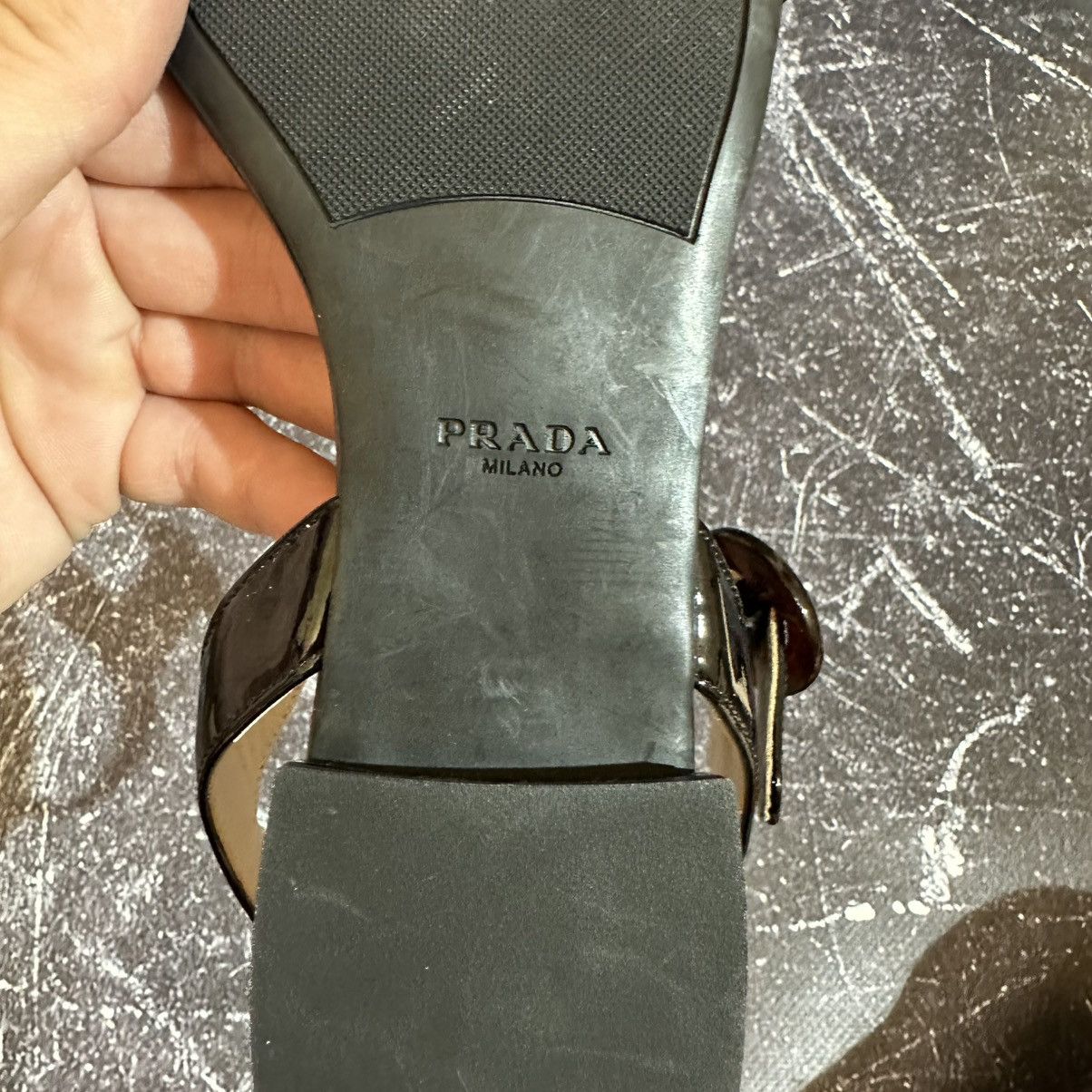 Prada PRADA Black women’s Patent Leather Sandals Size 37 Size US 7 / IT 37 - 12 Thumbnail