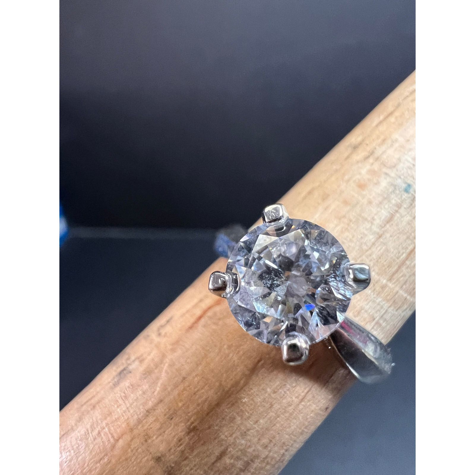 Other Vintage CZ solitaire sterling silver ring size 7 Size ONE SIZE - 11 Thumbnail