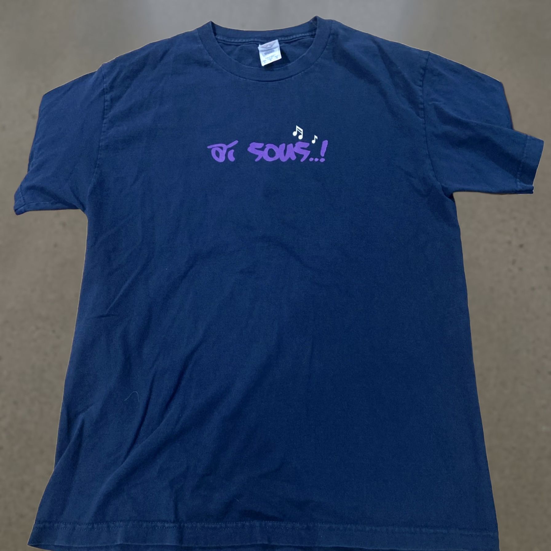 AAA VINTAGE Hawaiian Filipino T Shirt Ilocano Ai Sous Wat You Said? large navy Blue T-Shirt Mens L Blue Graphic Print Hand-Painted Cotton Blend Size US L / EU 52-54 / 3 - 1 Thumbnail