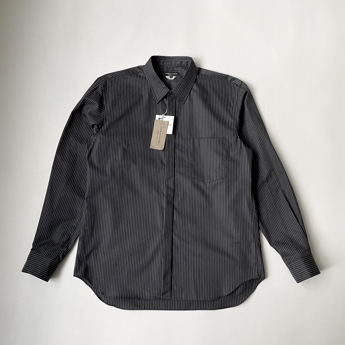 image of Comme Des Garcons x Comme Des Garcons Homme Plus A/w 08 Black/white Striped Shirt (Size Medium)
